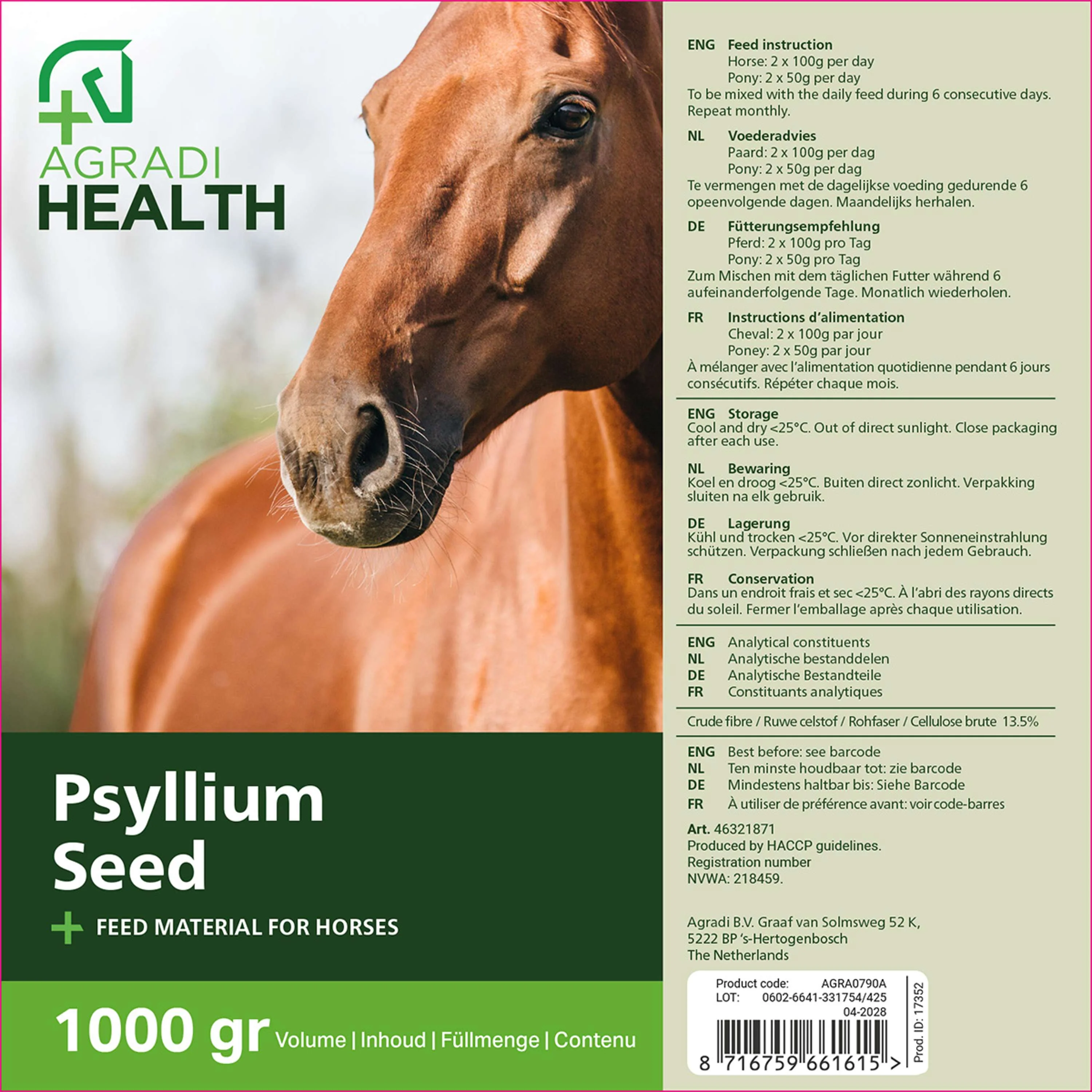 Agradi Health Psyllium Emballage Remplissage - Image 4