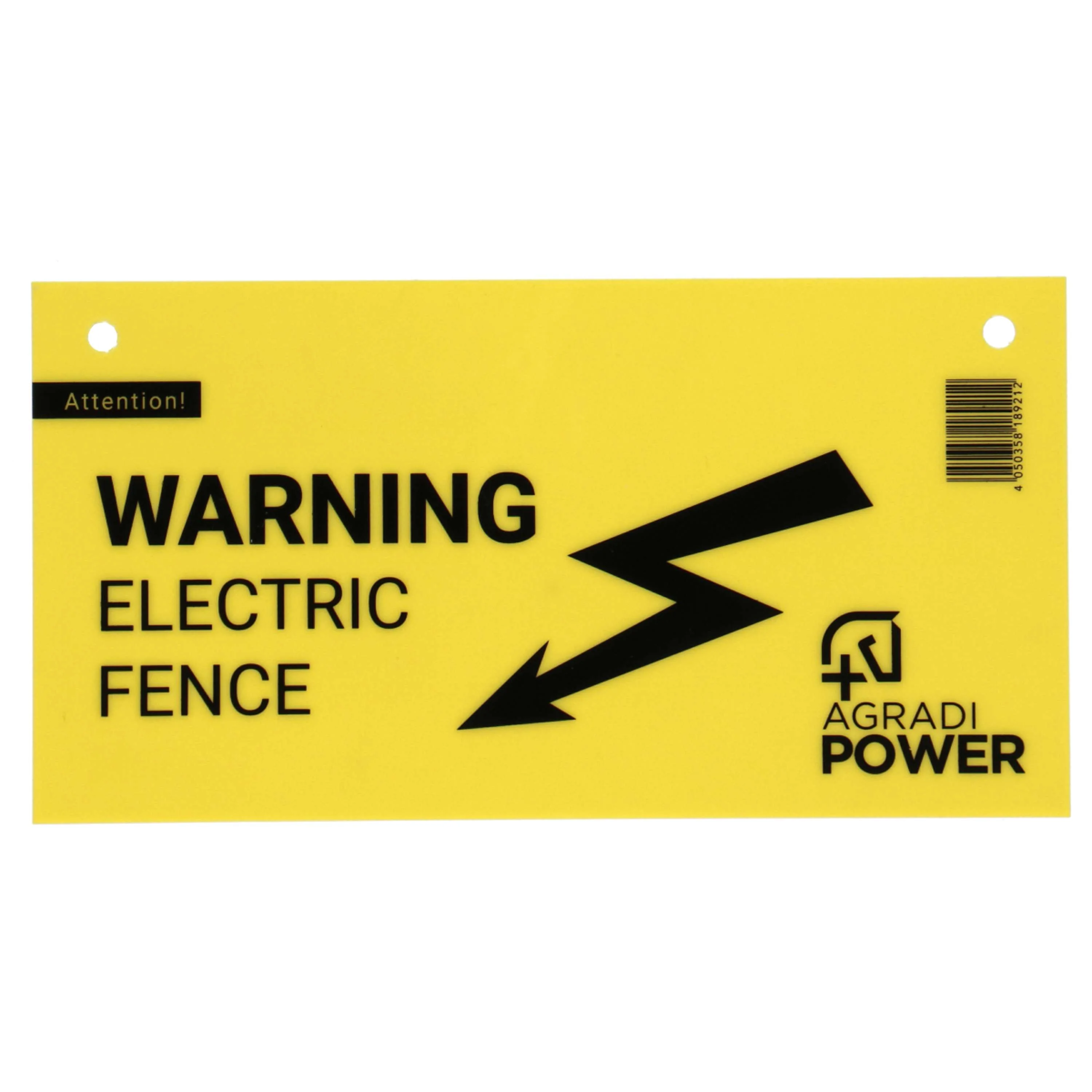 Agradi Power Panneau de Mise en Garde Clôture Jaune