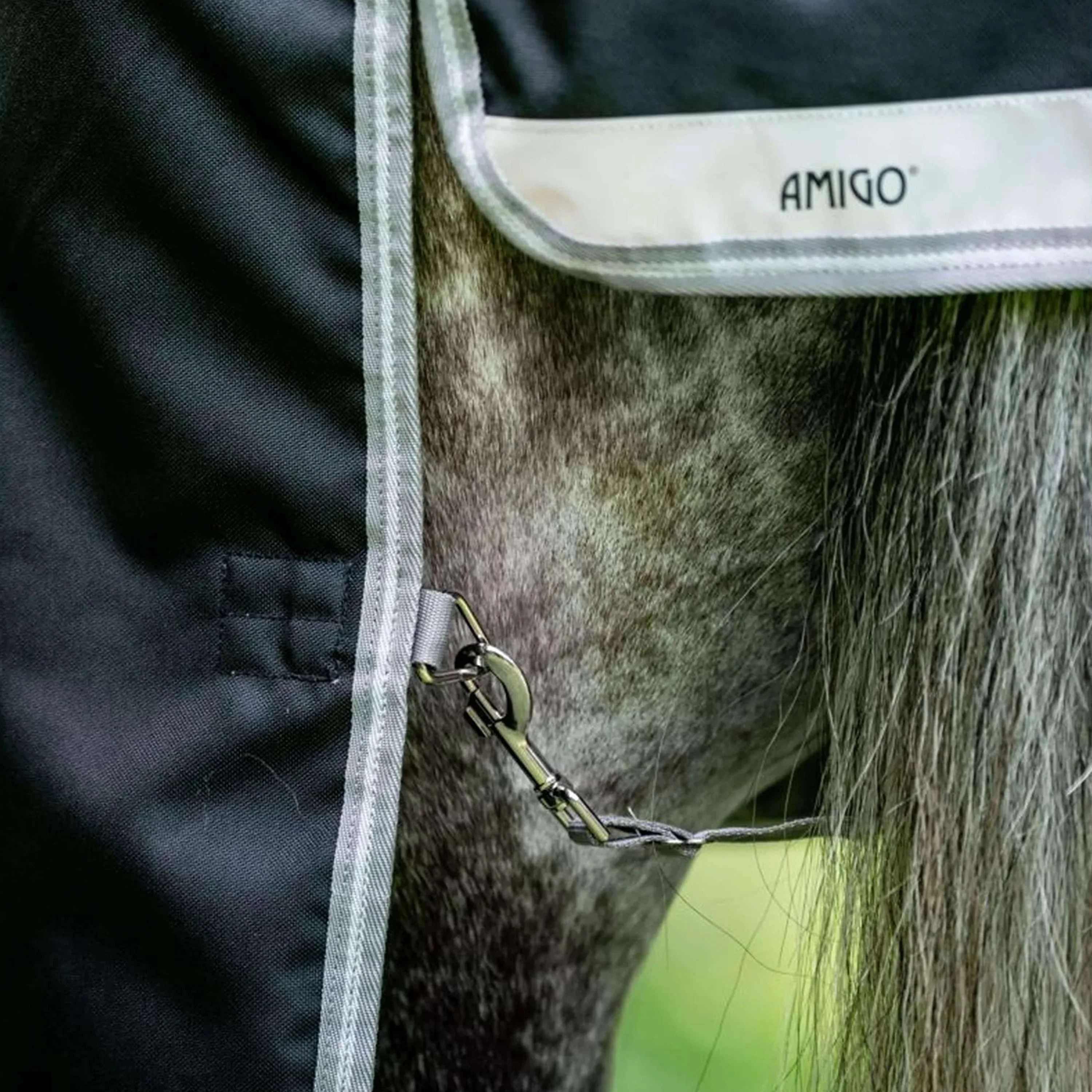 Amigo Chemise Turnout 1200D Plus 50g Noir/Gris Titane/Argent - Image 6