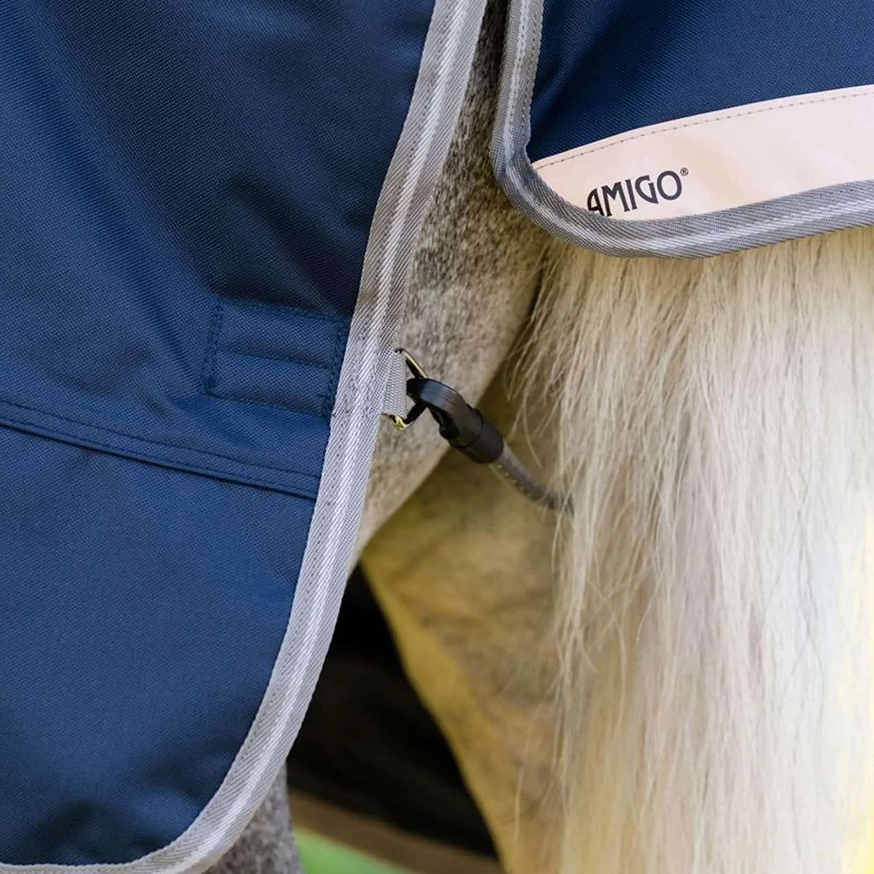 Amigo Chemise Turnout 1200D Plus Pony 0g Marine/Gris Titane/Argent - Image 7