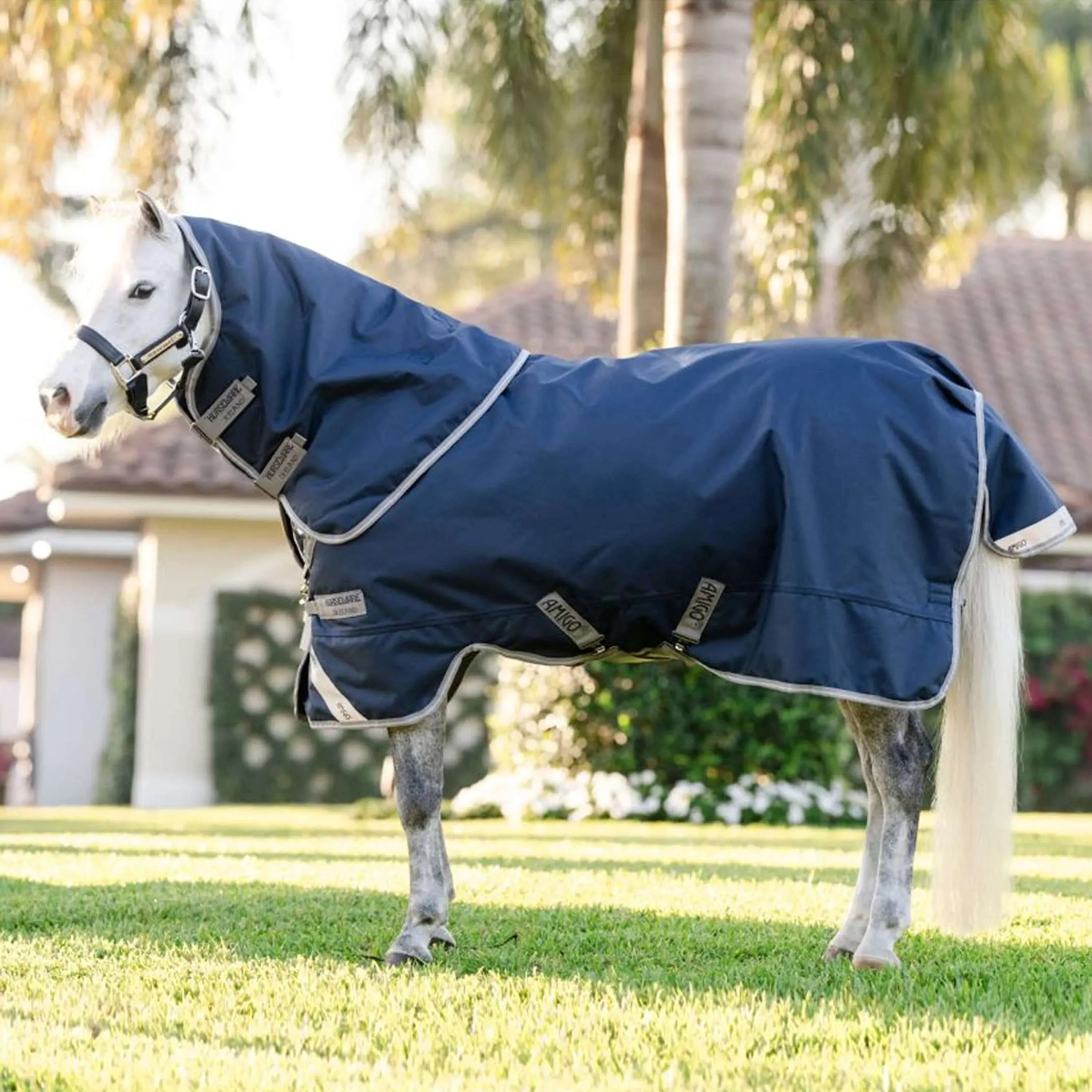 Amigo Chemise Turnout 1200D Plus Pony 50g Marine/Gris Titane/Argent