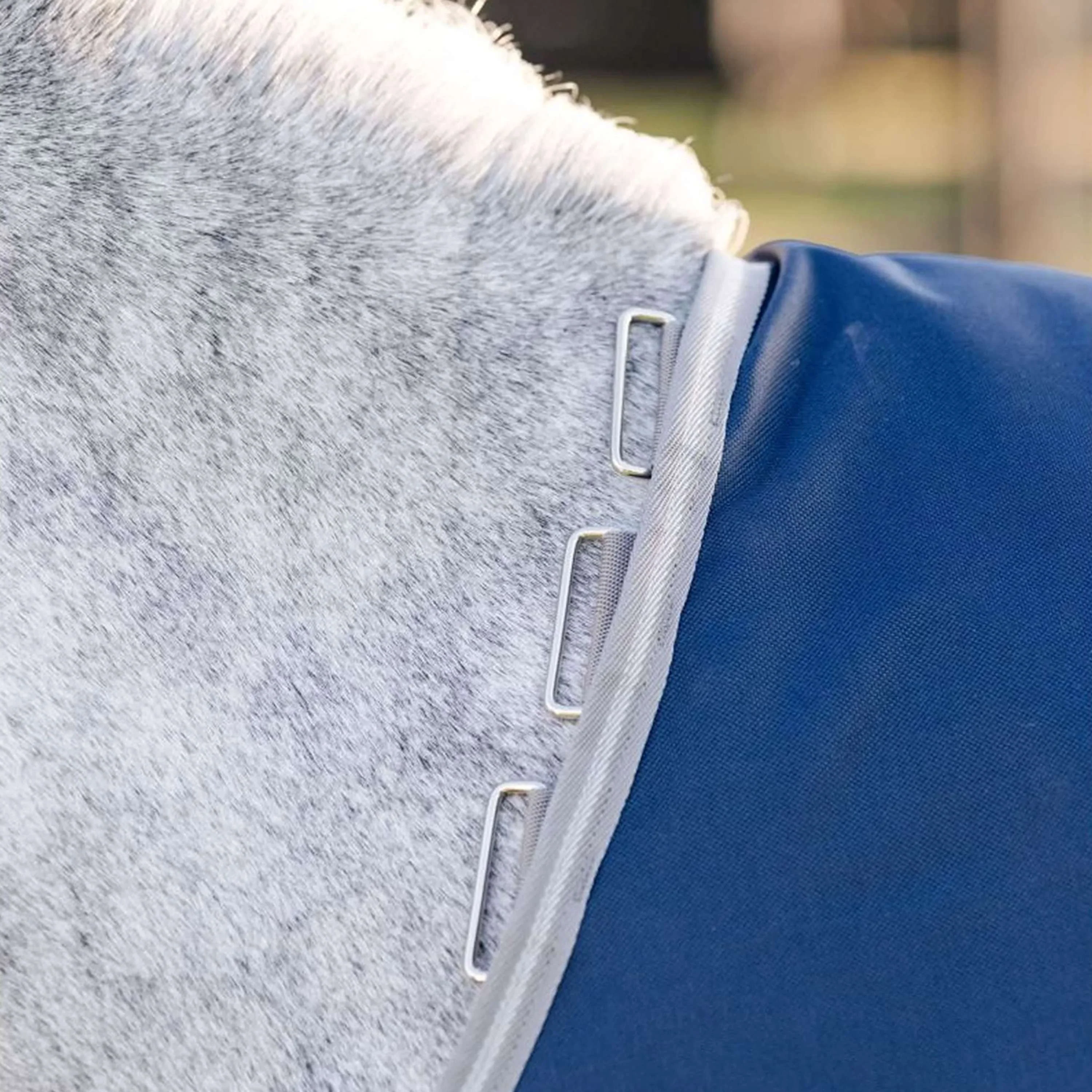 Amigo Chemise Turnout 1200D Plus Pony 50g Marine/Gris Titane/Argent - Image 4