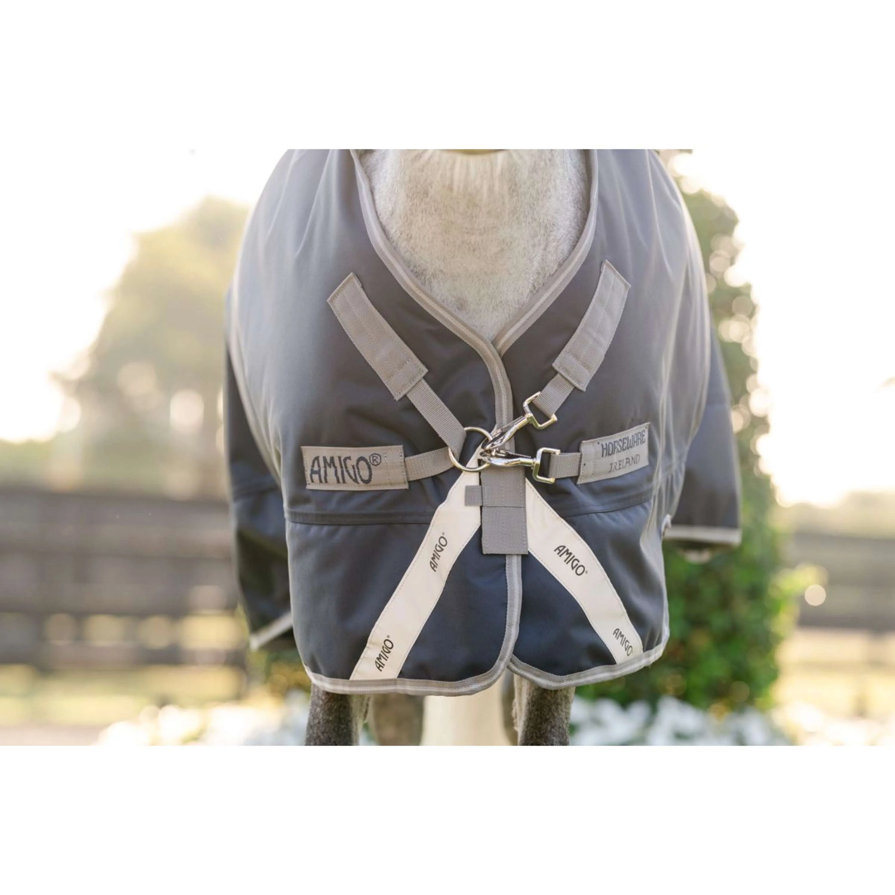 Amigo Chemise Turnout 1200D Pony 50g Marine/Gris Titane/Argent - Image 7
