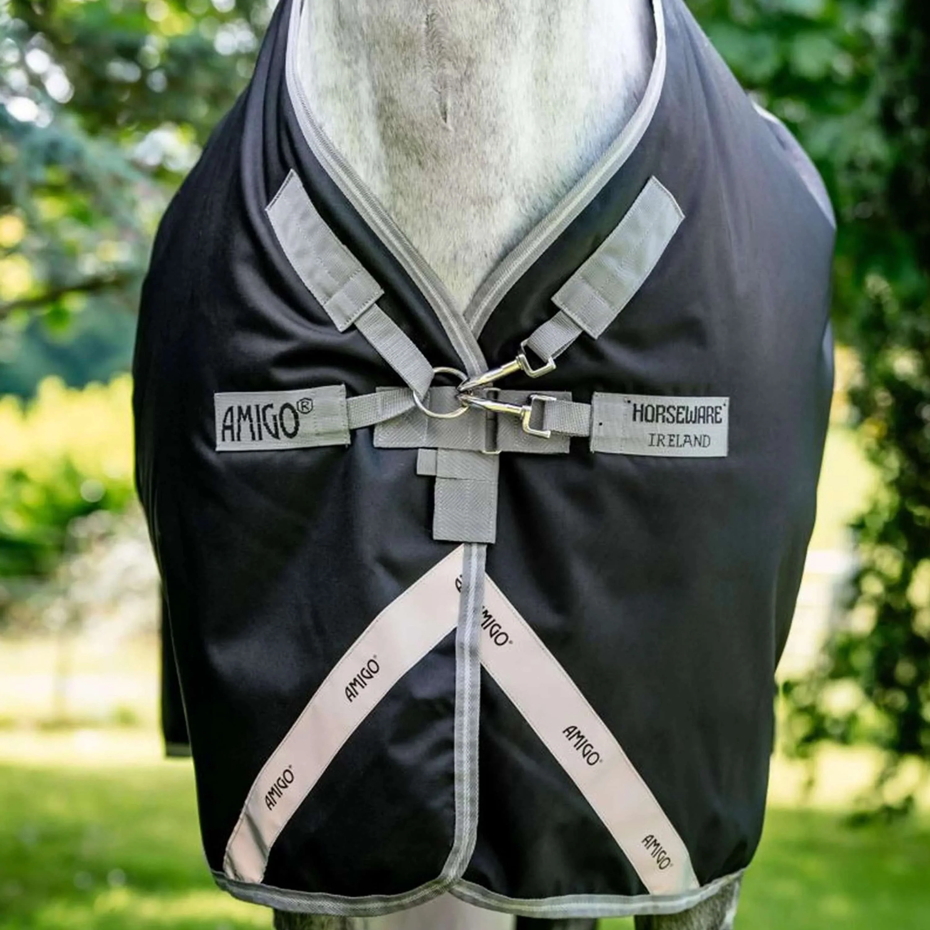 Amigo Chemise Turnout 1200D XL 50g Noir/Gris Titane/Argent - Image 2