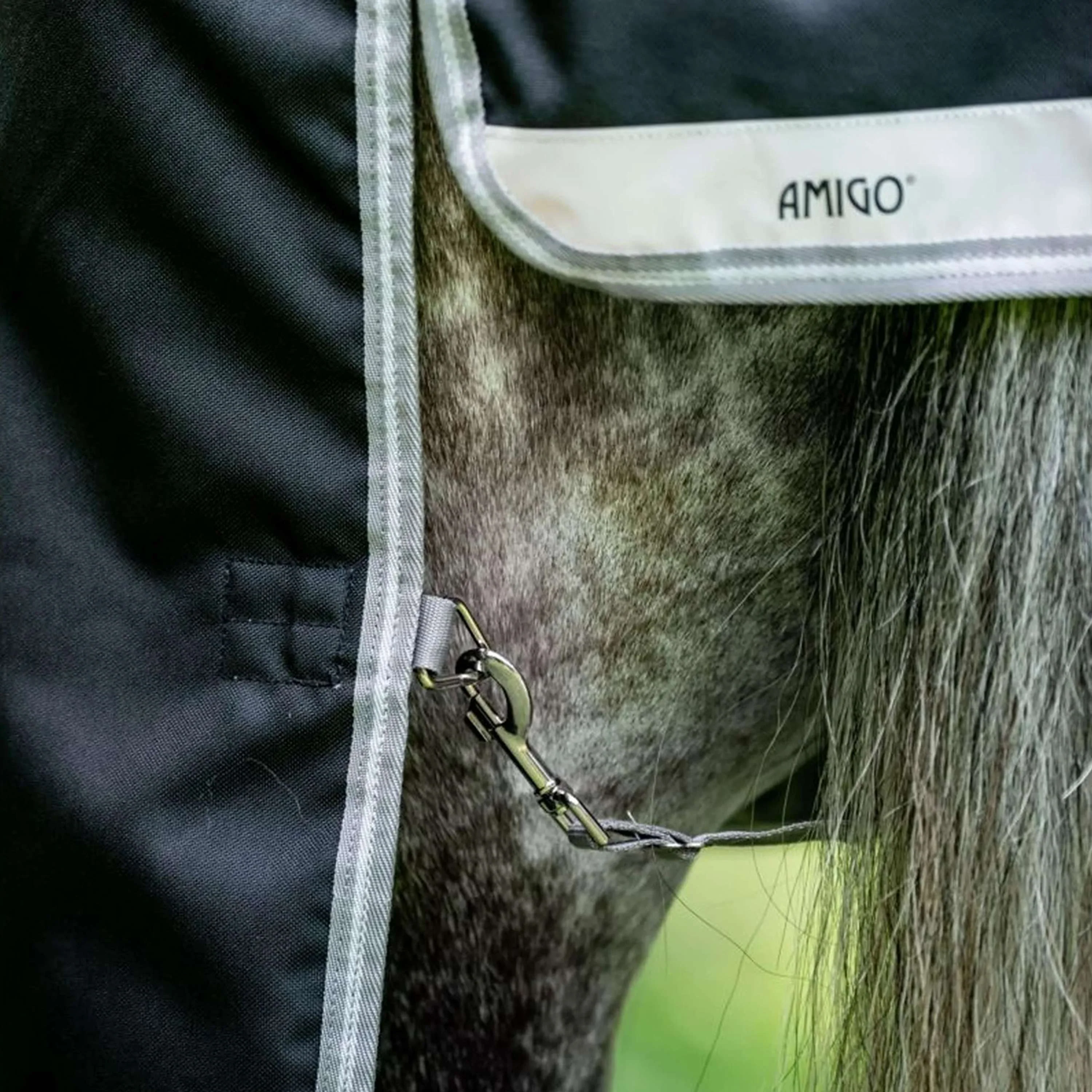Amigo Chemise Turnout 1200D XL 50g Noir/Gris Titane/Argent - Image 4