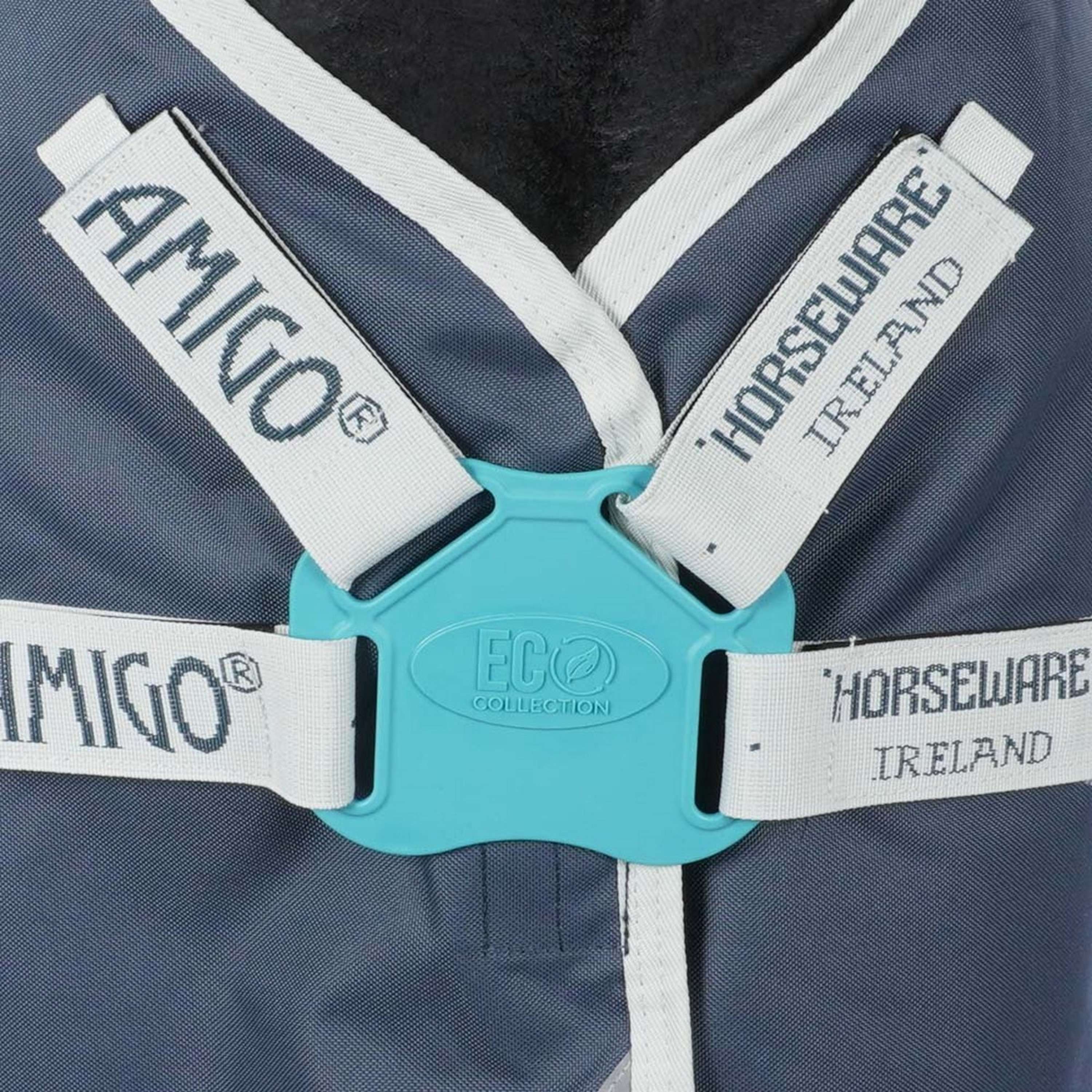 Amigo Couverture Turnout Eco Bravo 12 Plus 0g Teal/Grey - Image 4