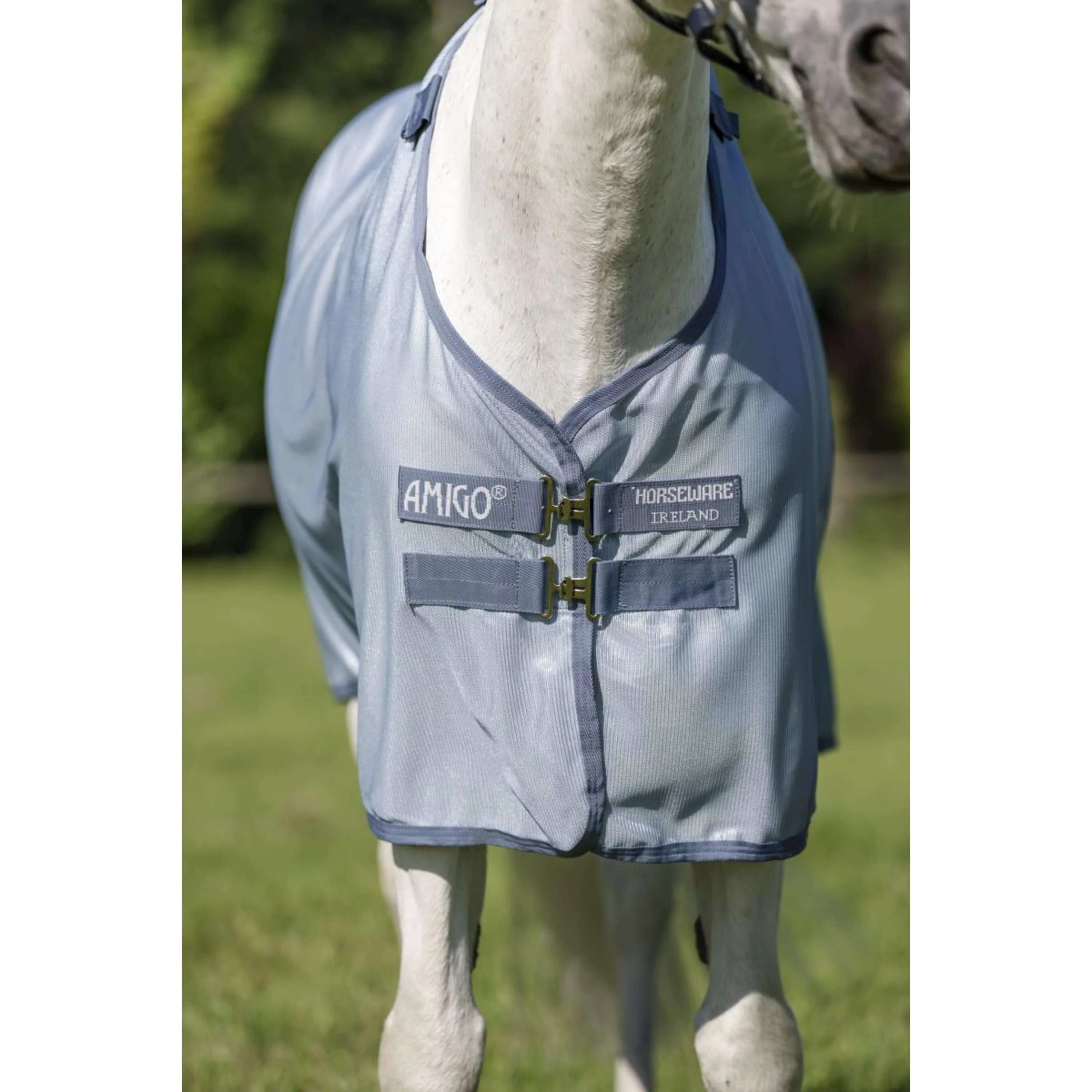 Amigo Couverture Anti-Mouches Pony Heather Blue/Blue/Silver - Image 3