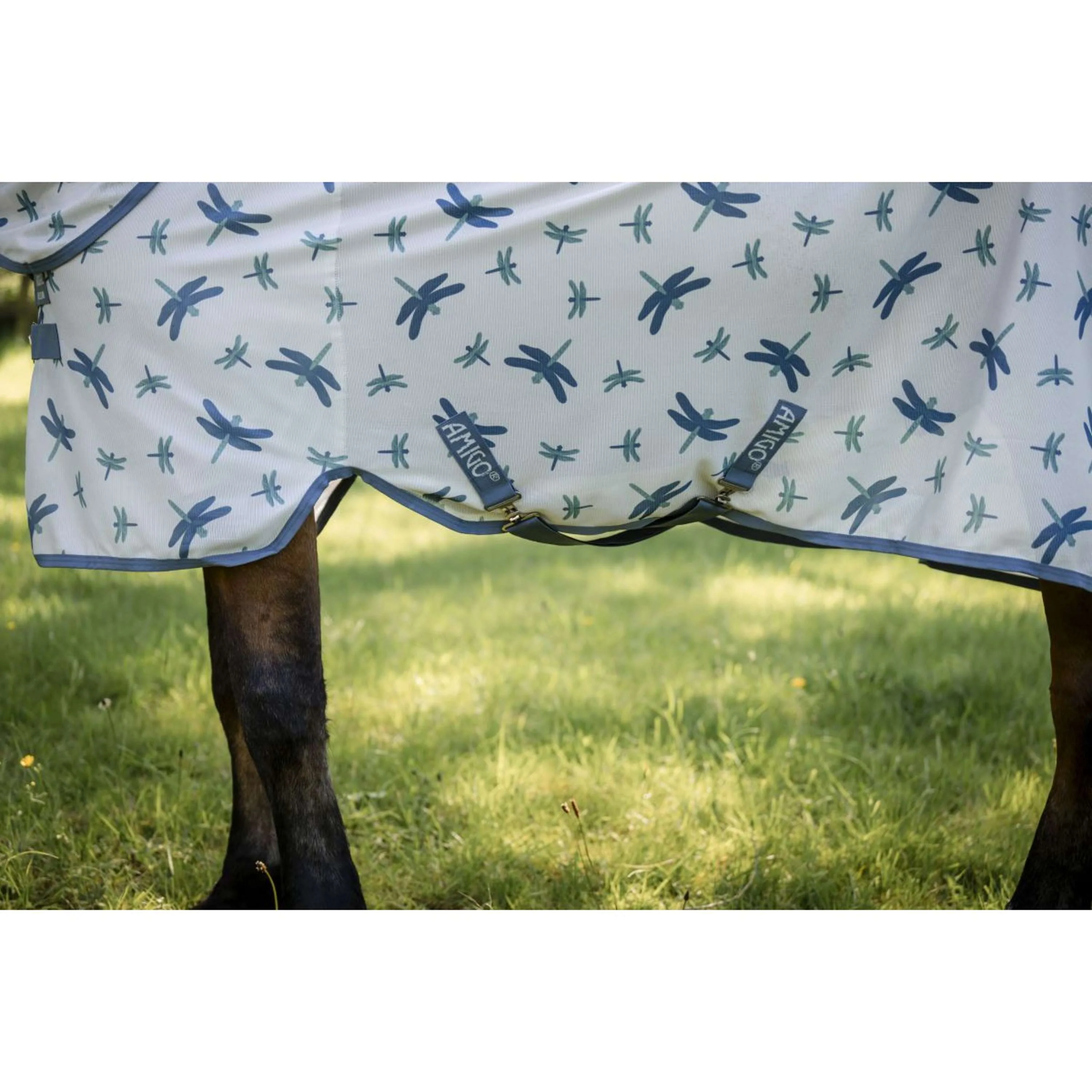 Amigo Couverture Anti-Mouches XL Plus Dragonfly Print/Silver/Blue/Sage - Image 6