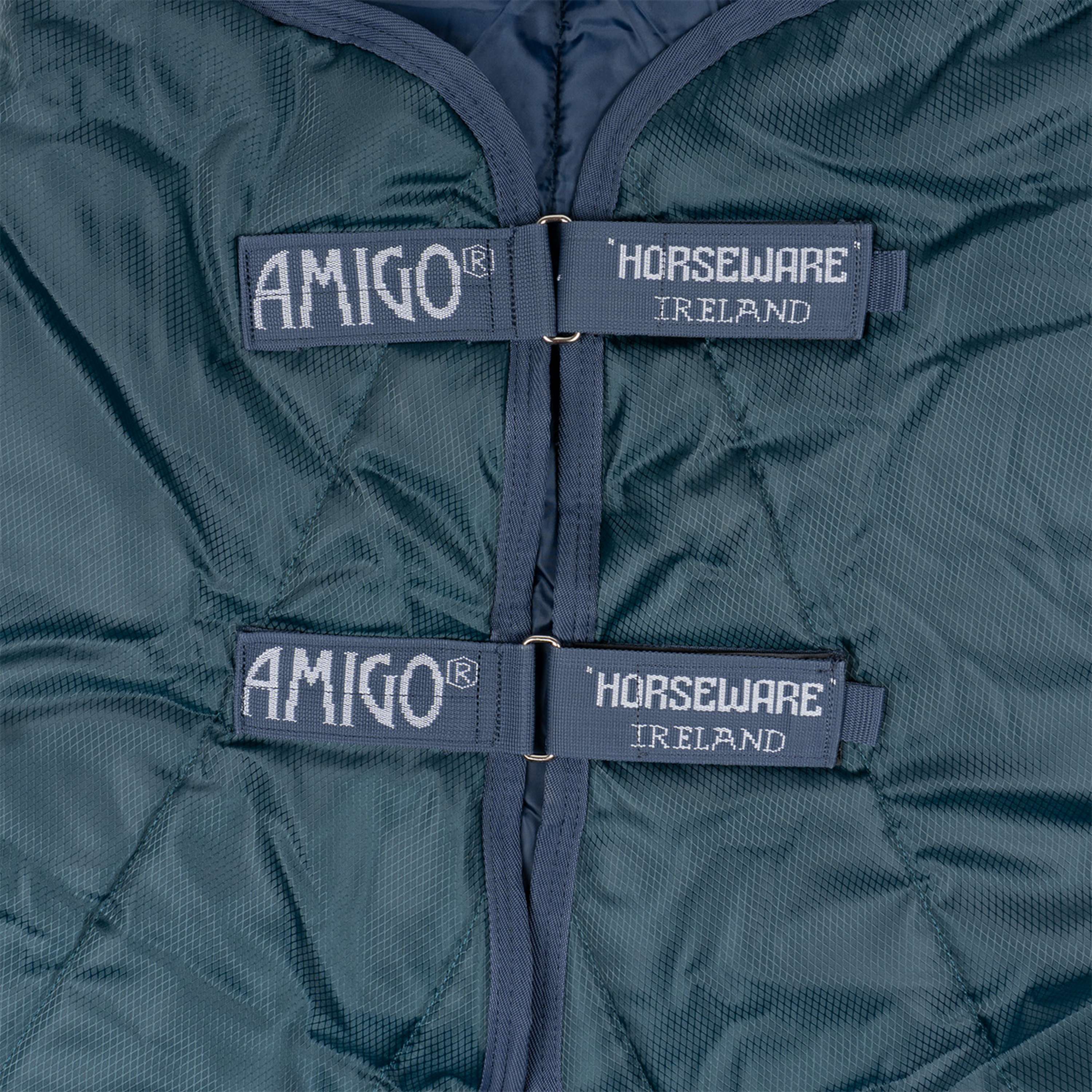 Amigo Couvre-Cou Ripstip Insulator Stable 200g Dynasty Green/Navy/Silver - Image 6