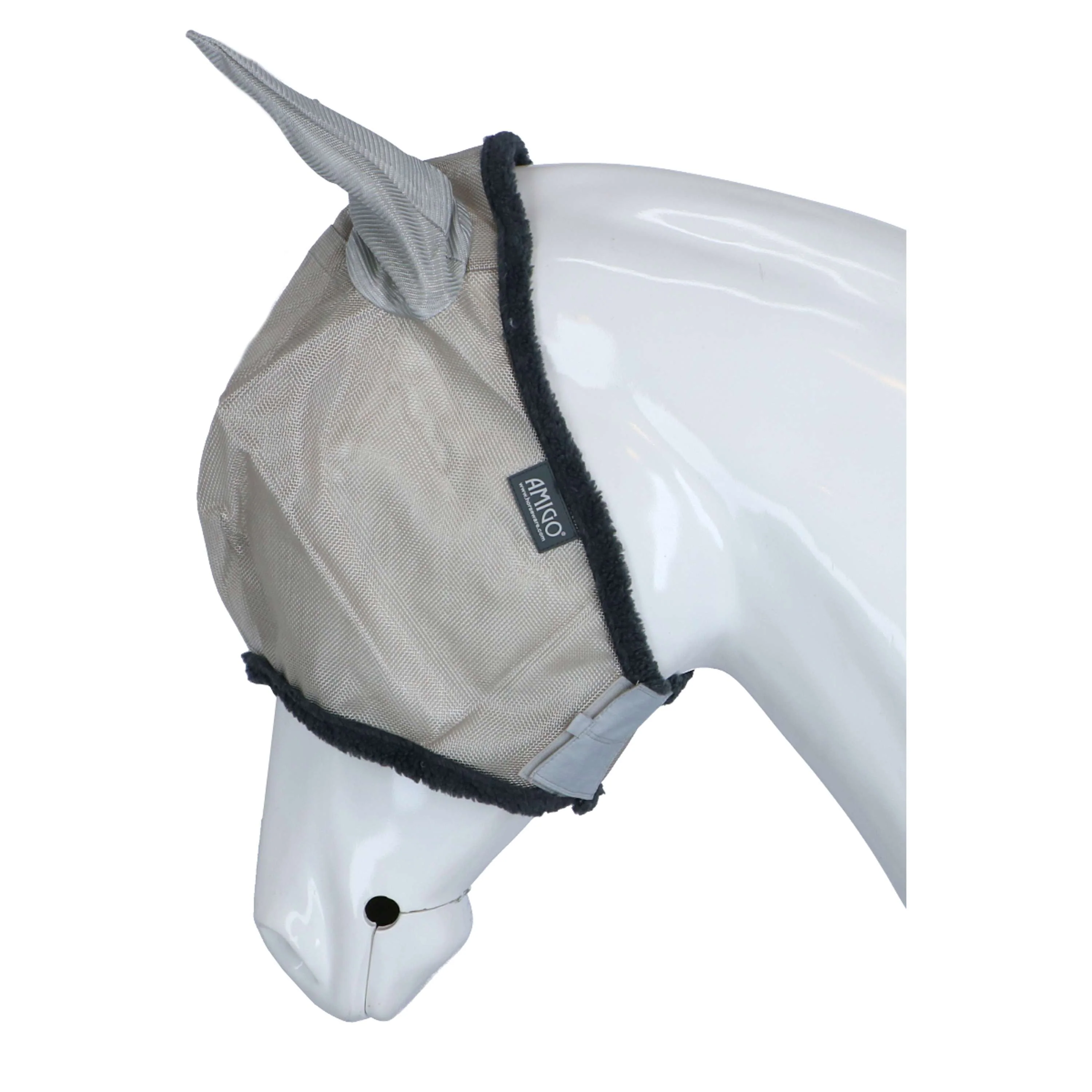 Amigo Fly Mask Silver/Dark Grey - Image 4