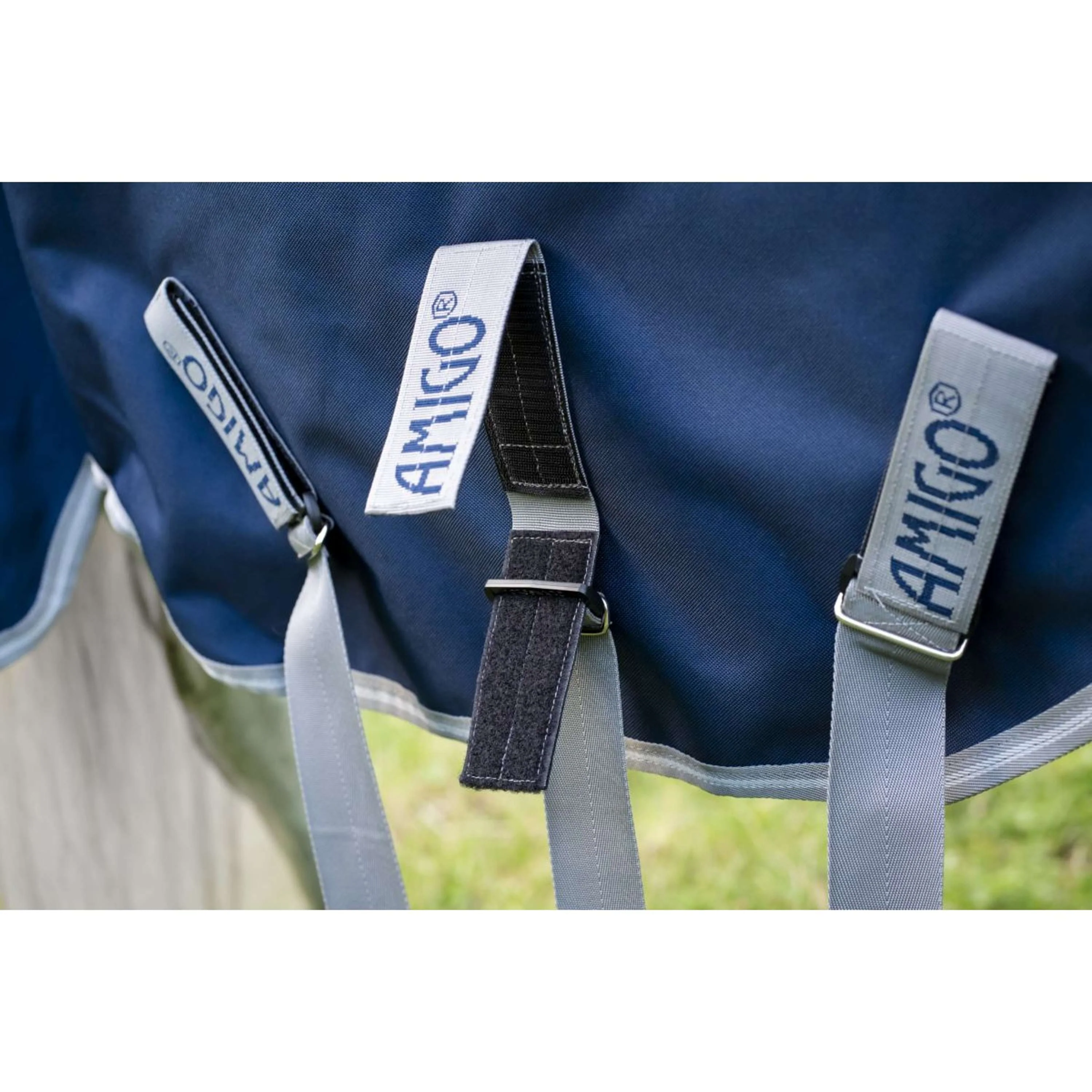 Amigo Turnout Rug FieldSafe Plus 1200D 100g Navy/Titanium Grey/Silver - Image 4
