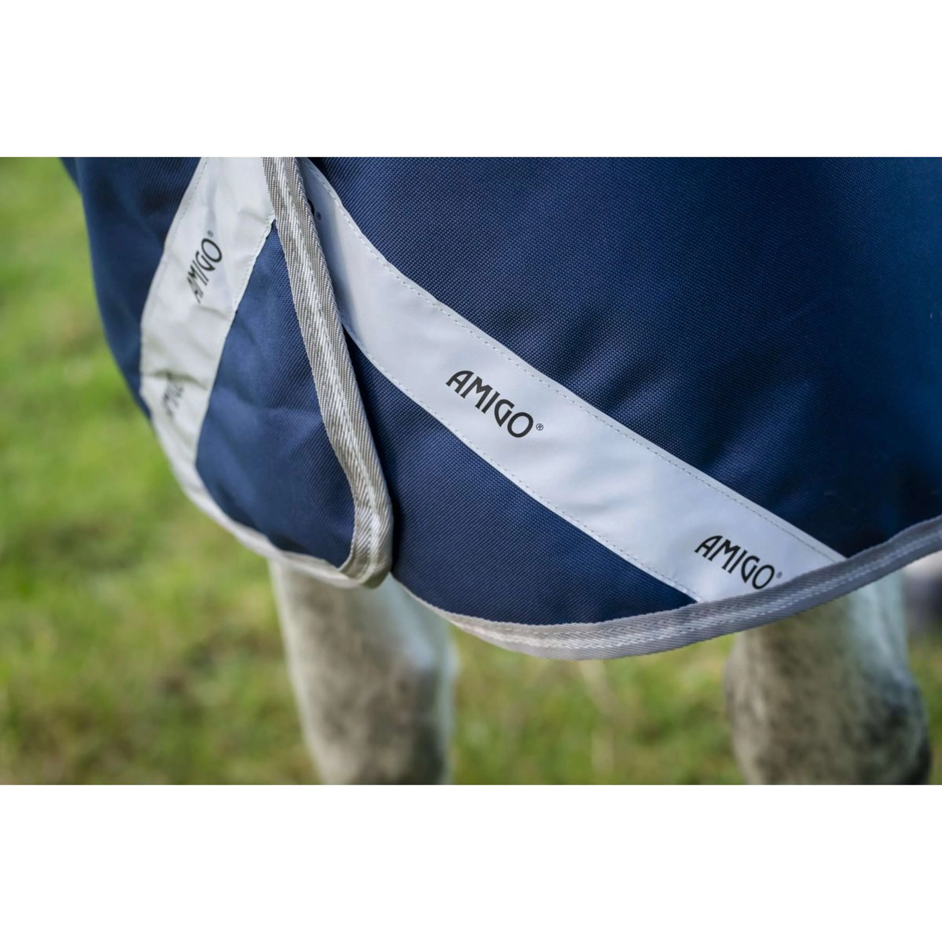 Amigo Turnout Rug FieldSafe Plus 1200D 100g Navy/Titanium Grey/Silver - Image 5