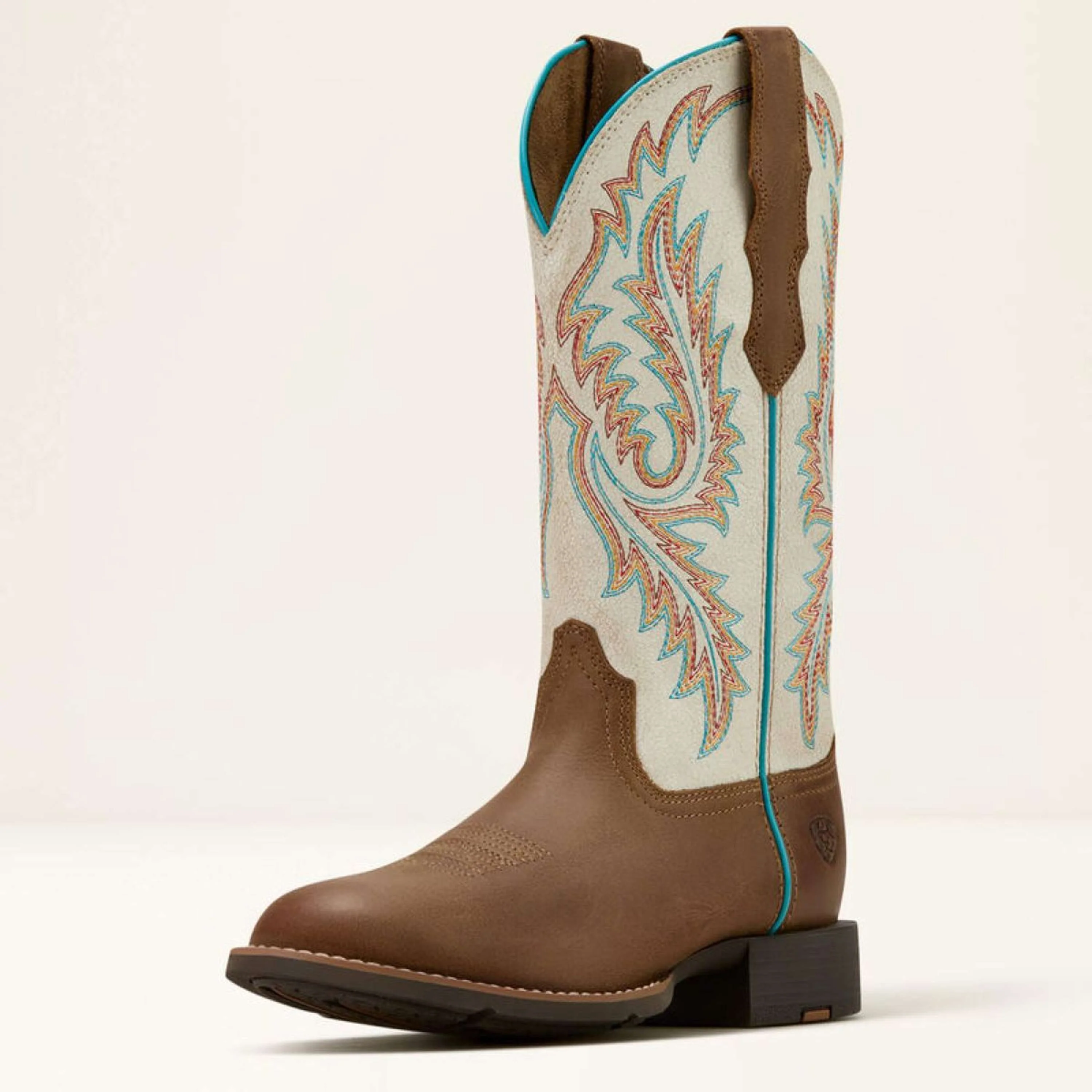 Ariat Bottes Western Round Up W Toe Femme Sandstorm/Distressed Ivory