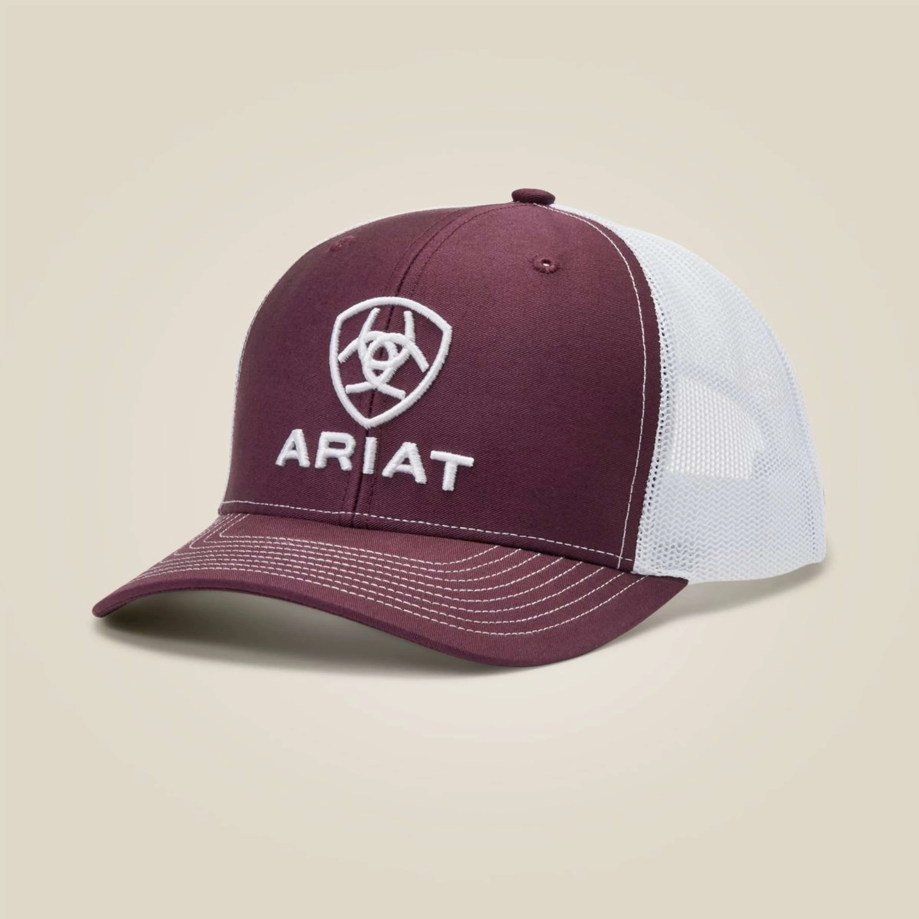 Ariat Casquette M&F MNS Stacked Logo Bordeaux/Blanc