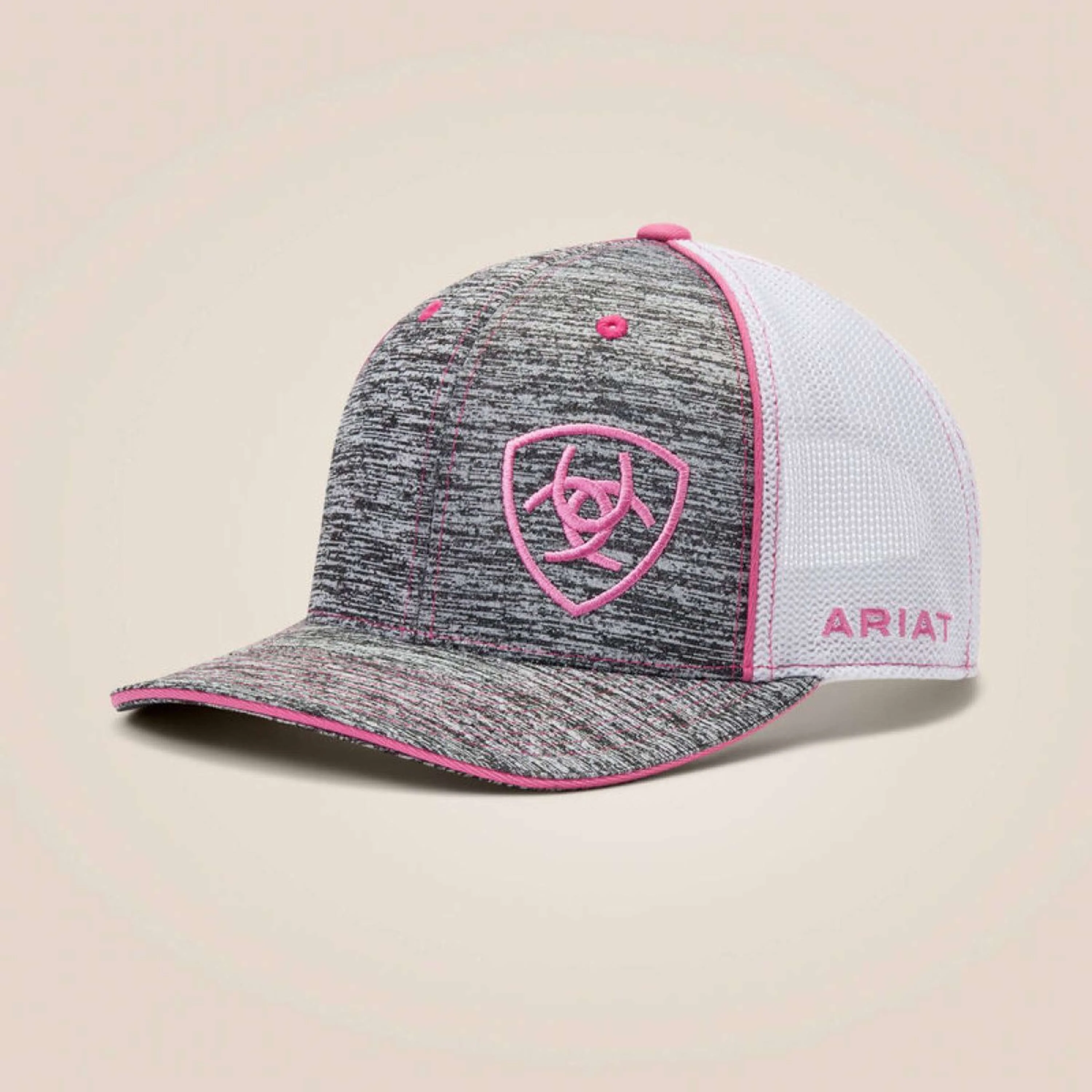 Ariat Casquette Offset Shield Logo Gris/Rose