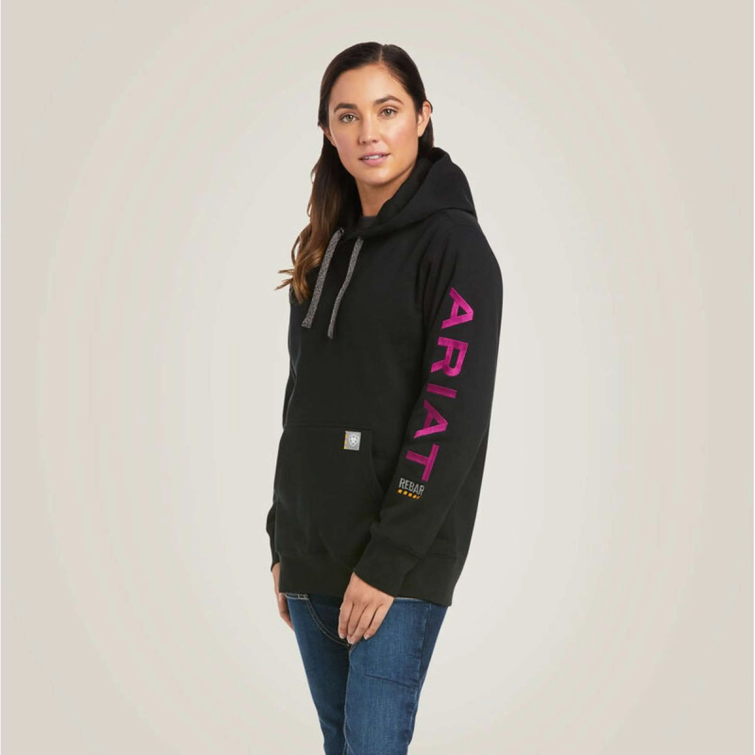 Ariat Pull col Hoodie Rebar Graphic Femme Noir/Violet