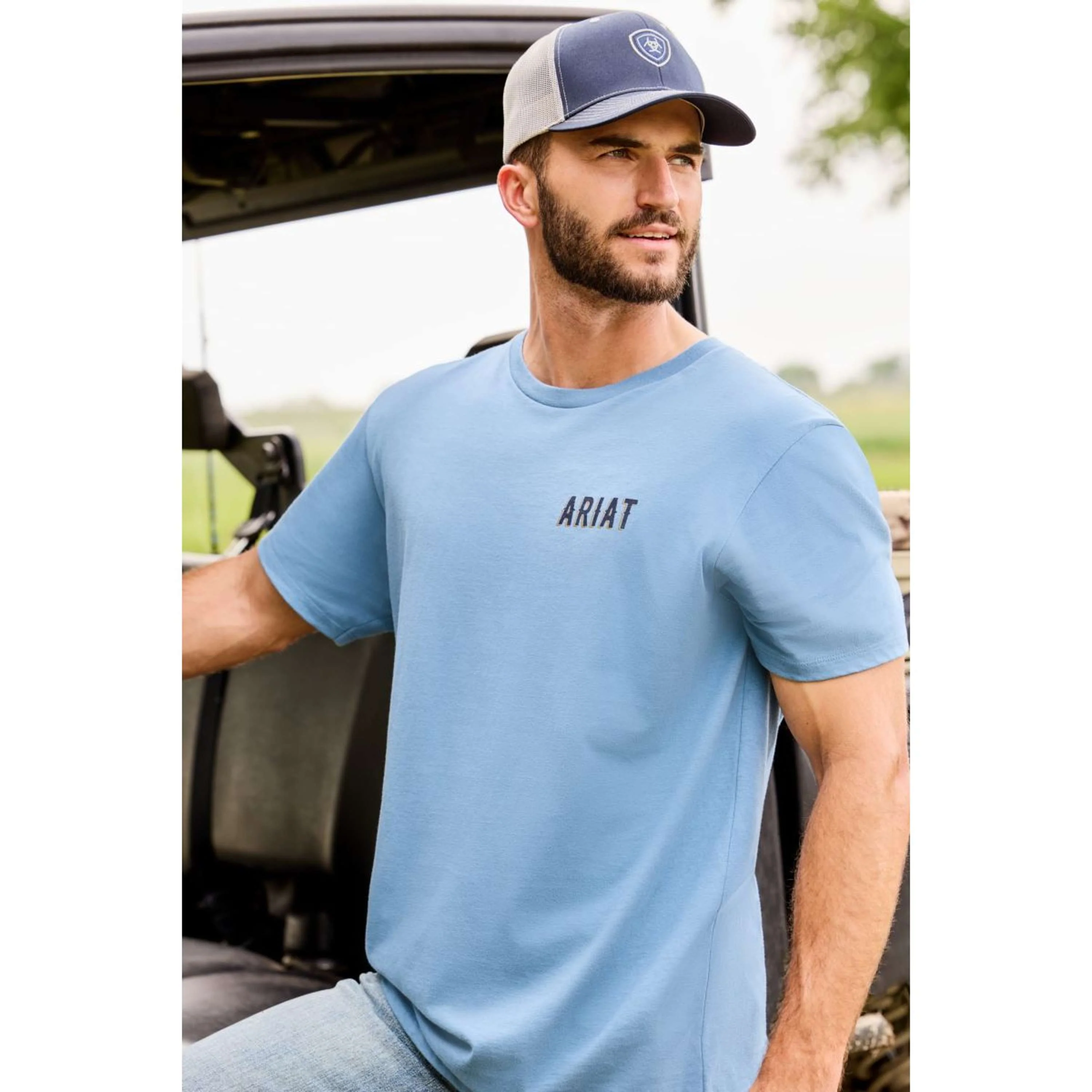Ariat T-Shirt Blazing Saddle Hommes Bleu - Image 2