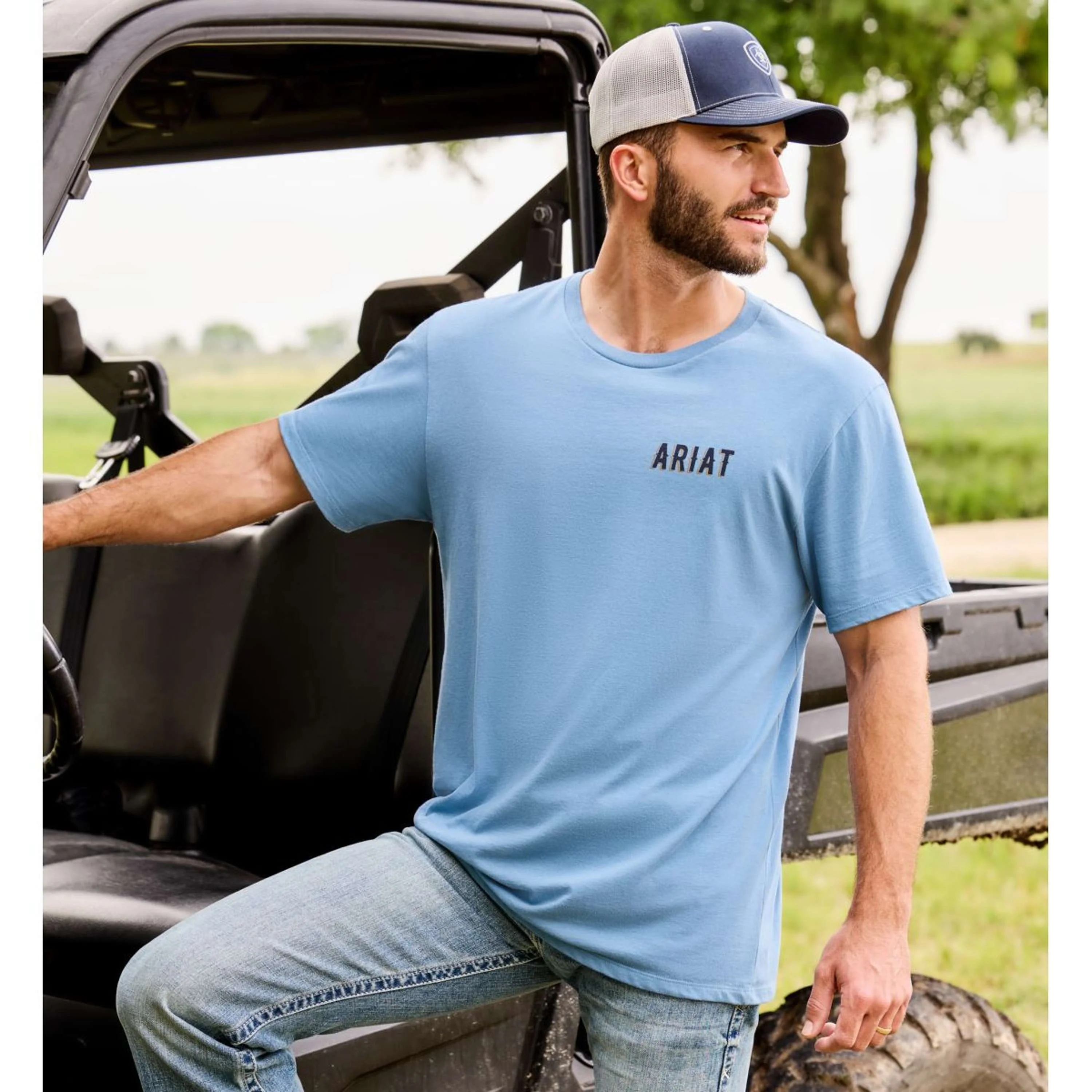 Ariat T-Shirt Blazing Saddle Hommes Bleu - Image 4