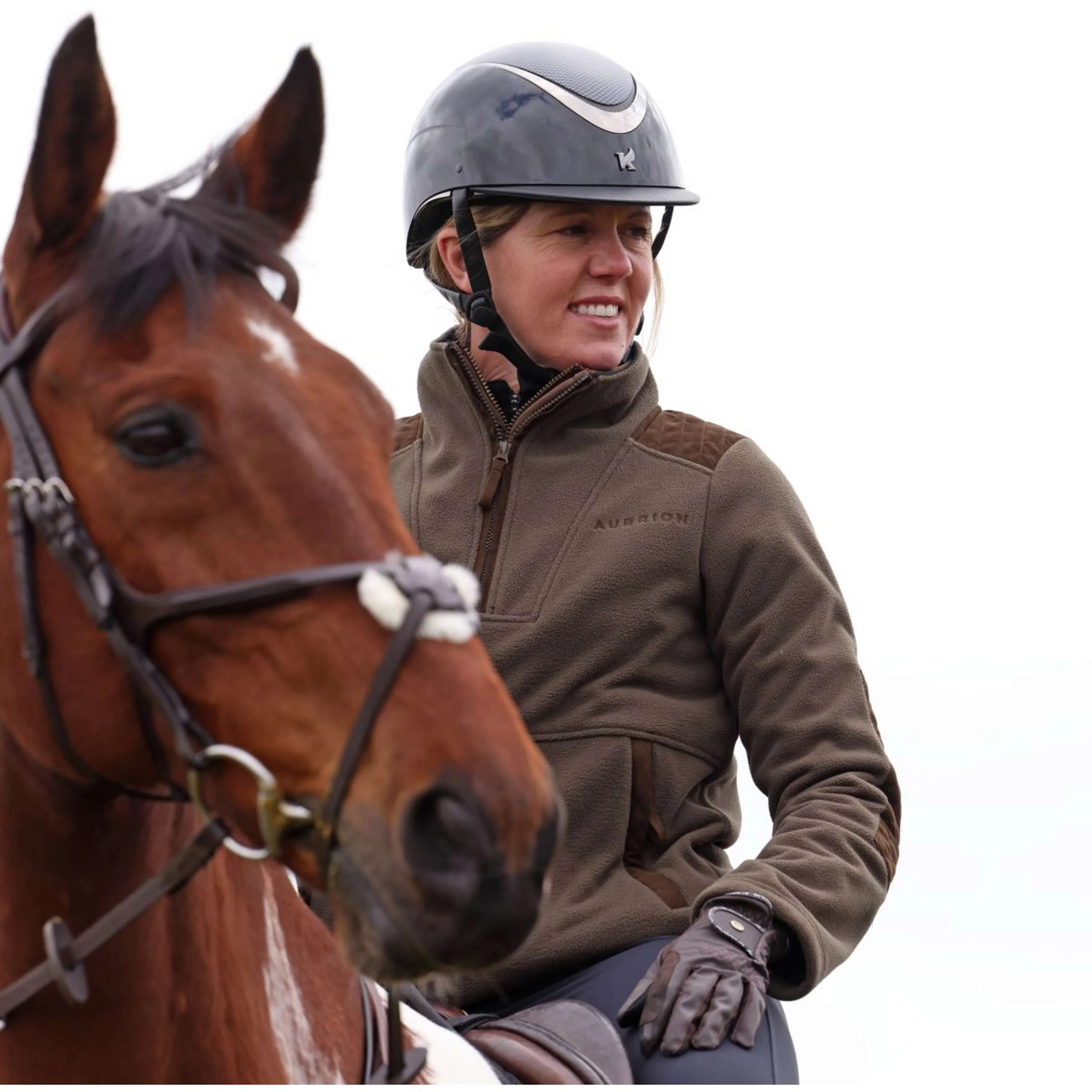 Aubrion by Shires Pull Heritage Fleece Olive foncé - Image 14