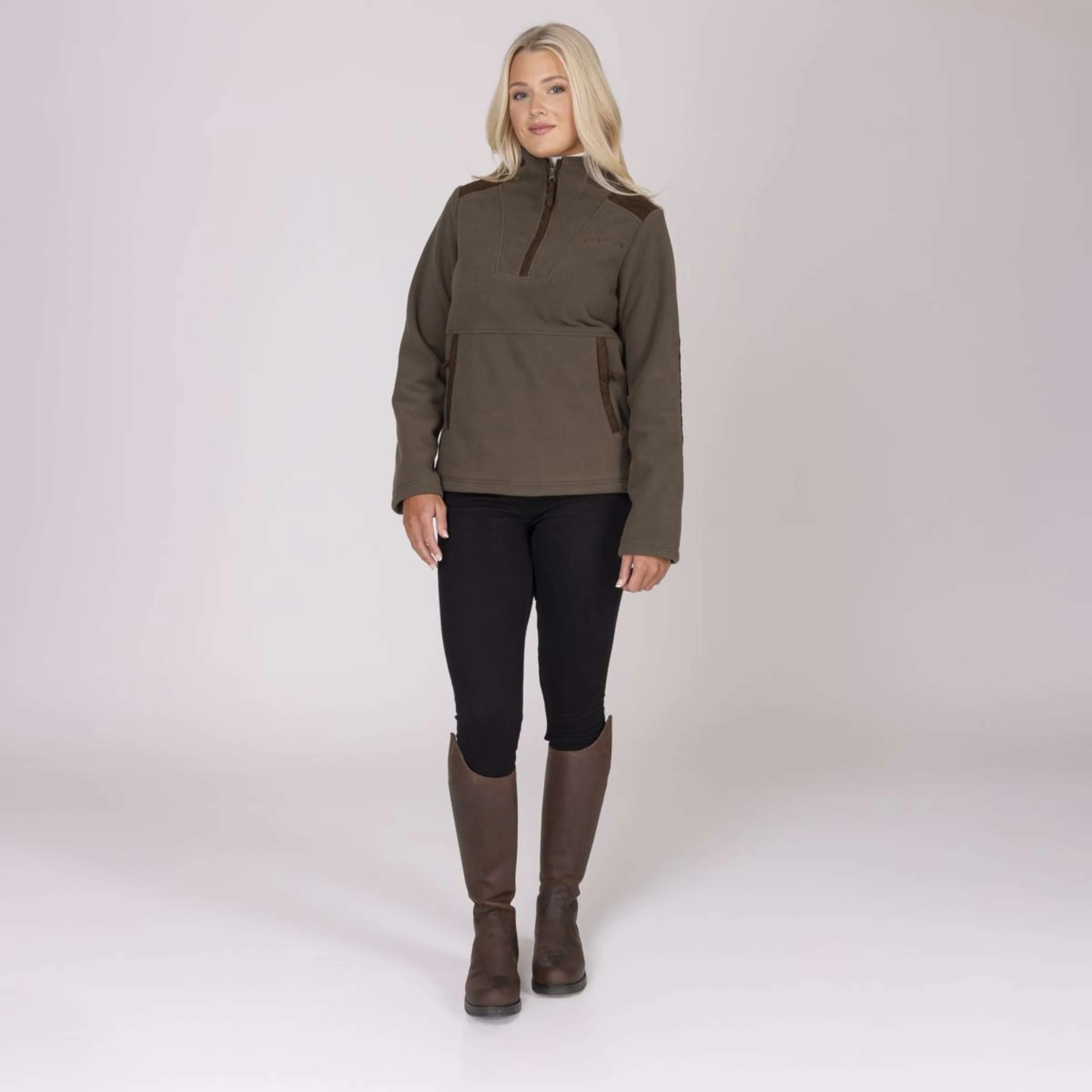 Aubrion by Shires Pull Heritage Fleece Olive foncé - Image 38
