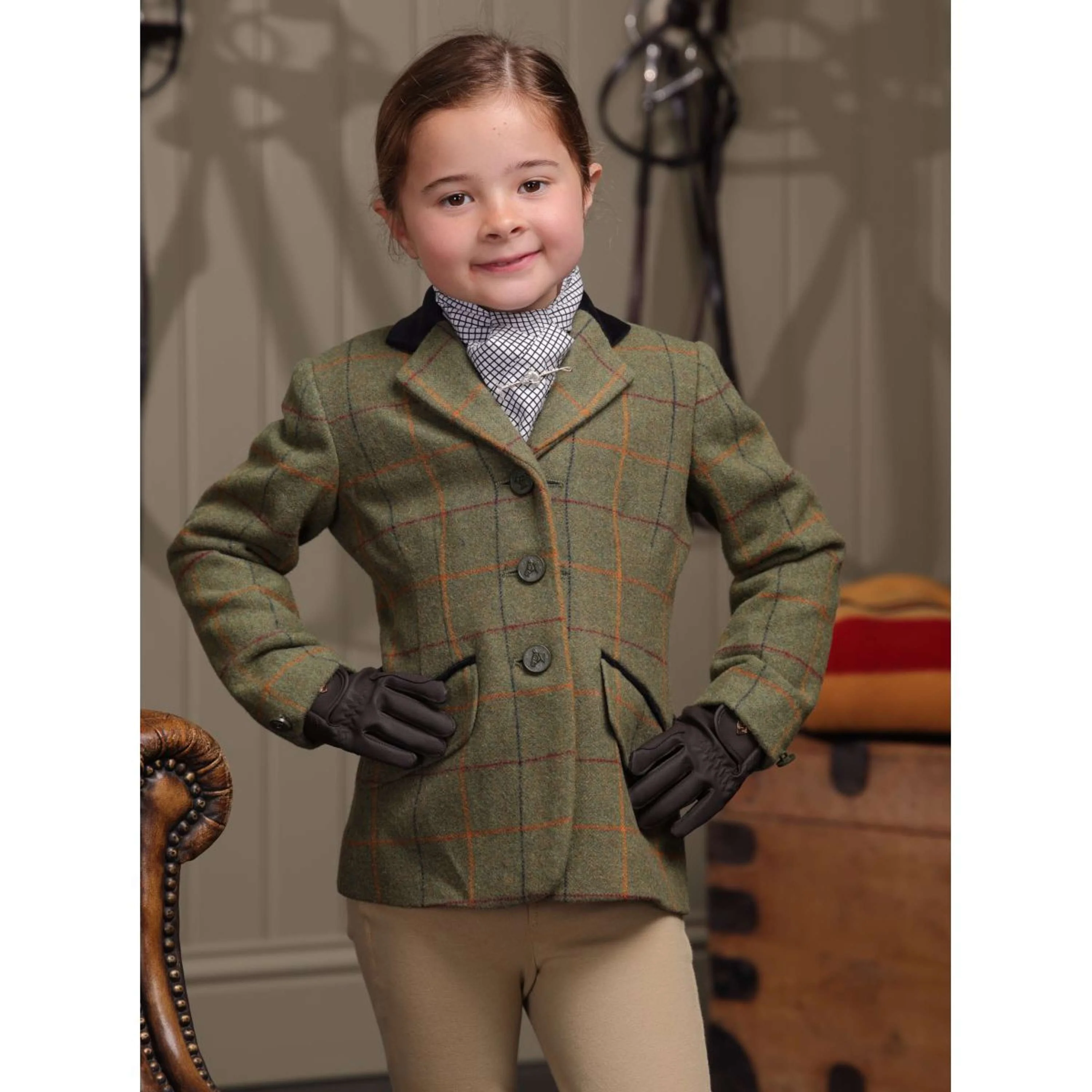 Aubrion by Shires Veste de Concours Saratoga Enfants Rouge/Jaune/Bleu Check - Image 11