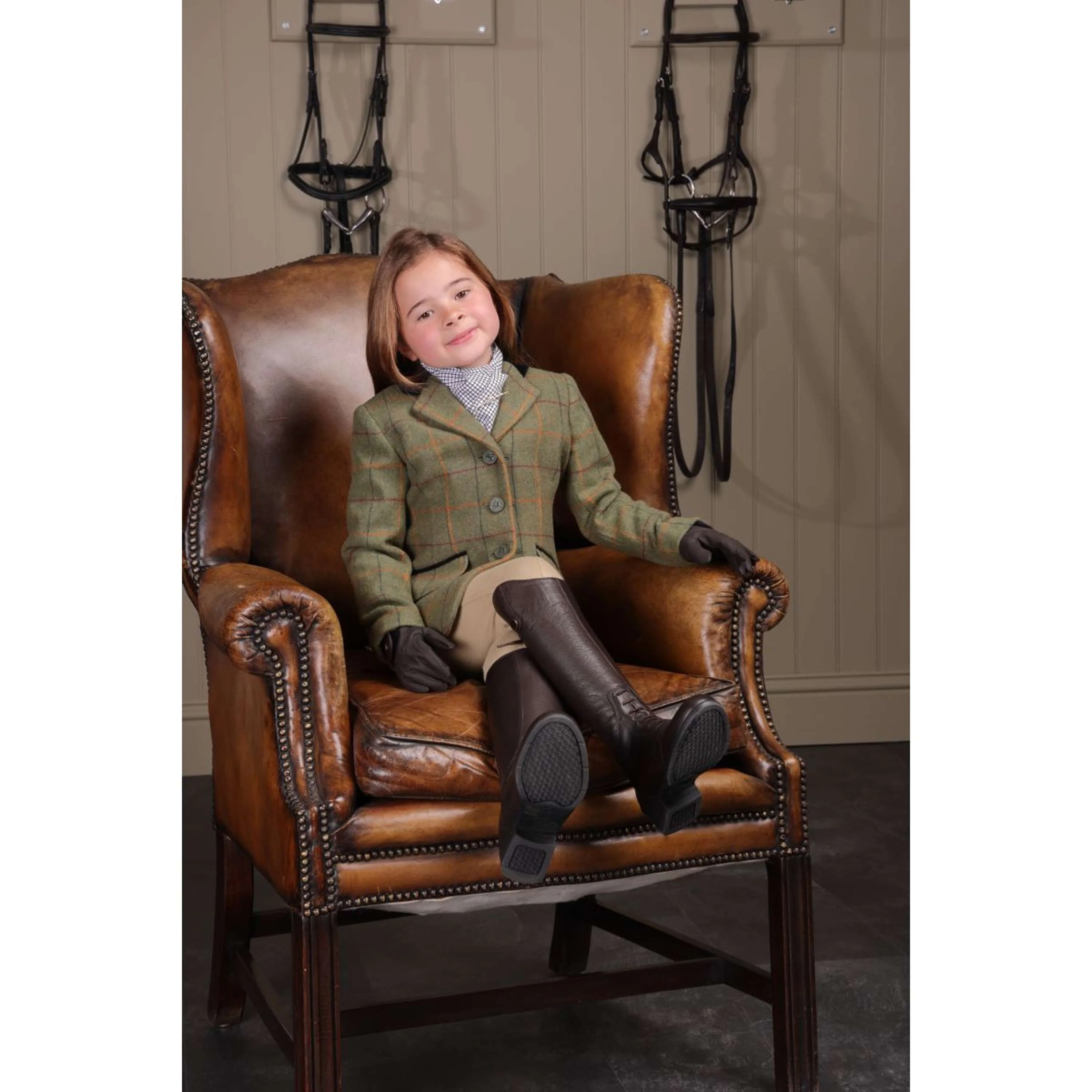 Aubrion by Shires Veste de Concours Saratoga Enfants Rouge/Jaune/Bleu Check - Image 4