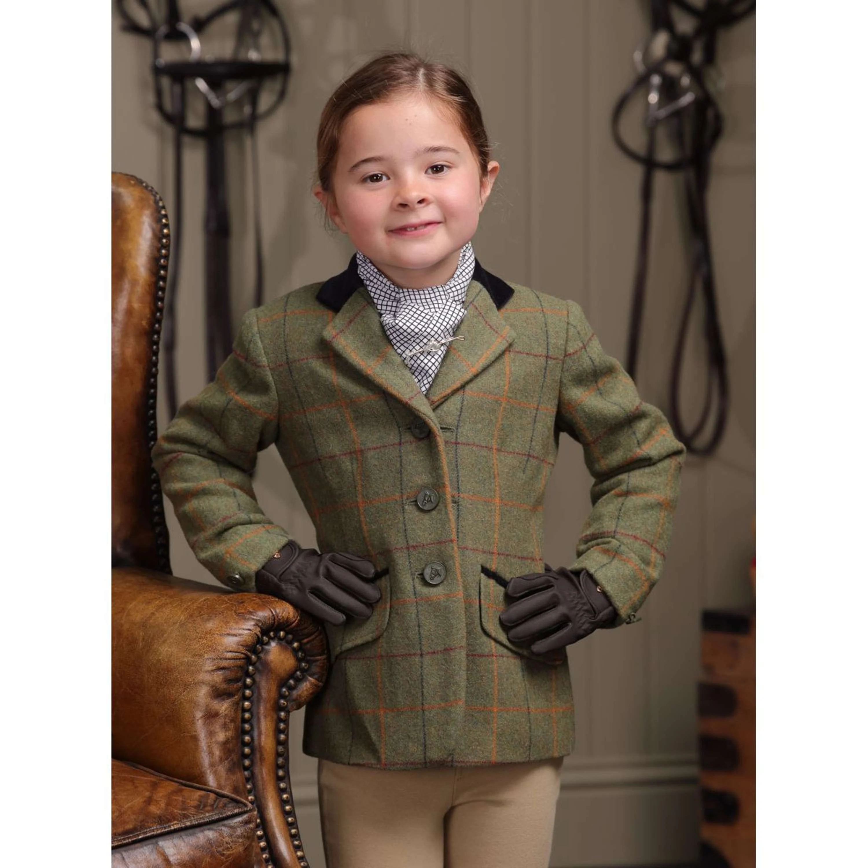 Aubrion by Shires Veste de Concours Saratoga Enfants Rouge/Jaune/Bleu Check - Image 8