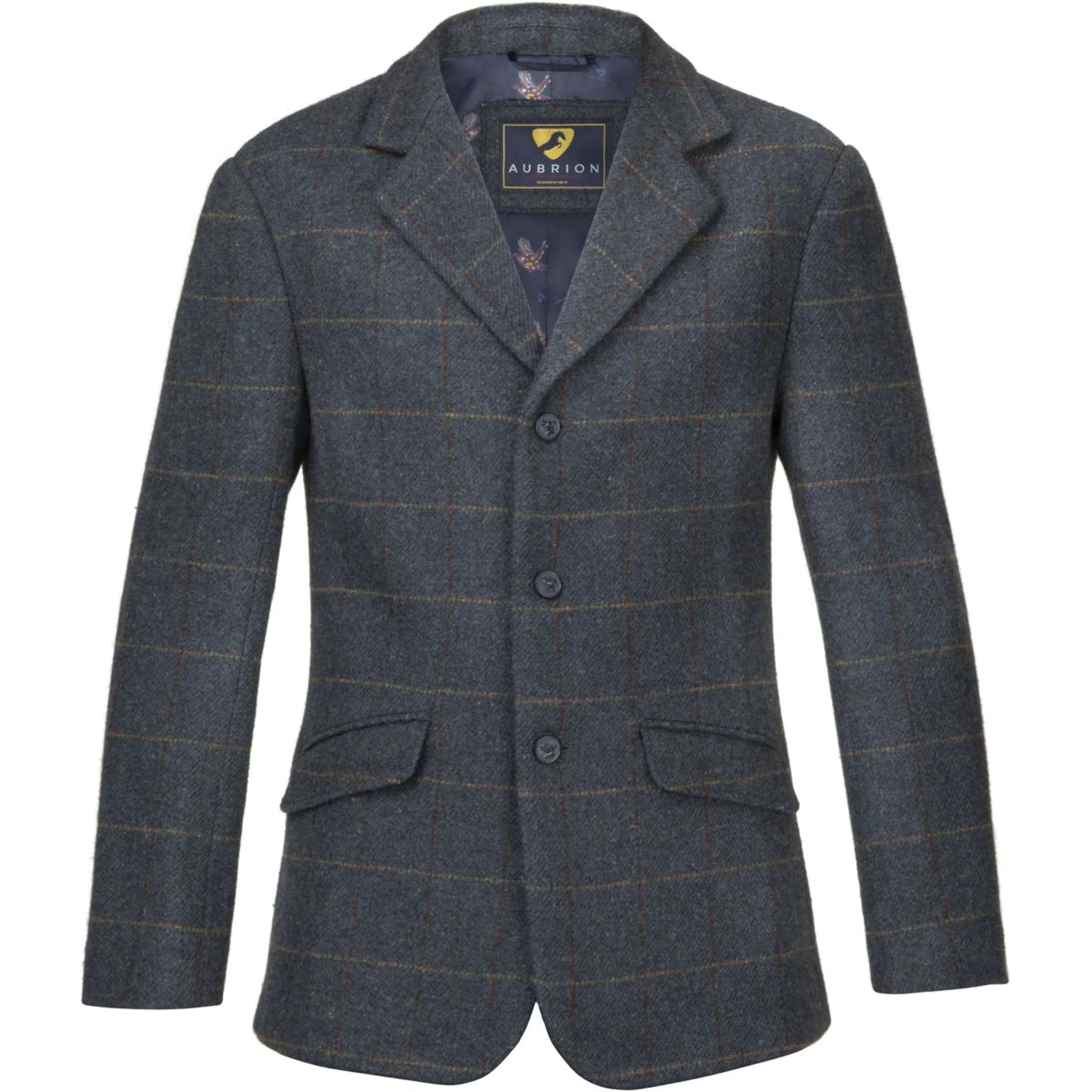 Aubrion by Shires Veste de Concours Saratoga Hommes Juniper Navy Check
