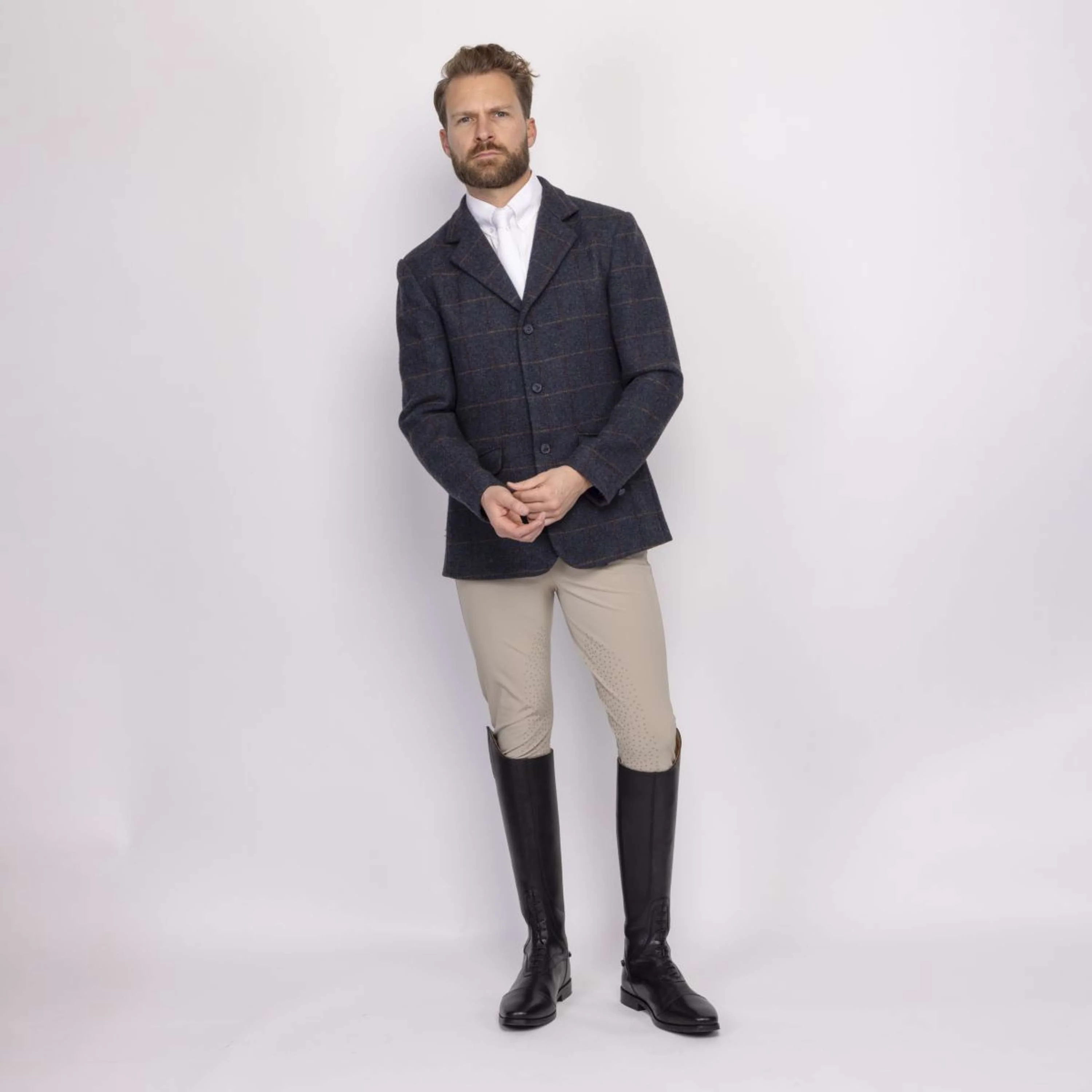 Aubrion by Shires Veste de Concours Saratoga Hommes Juniper Navy Check - Image 3