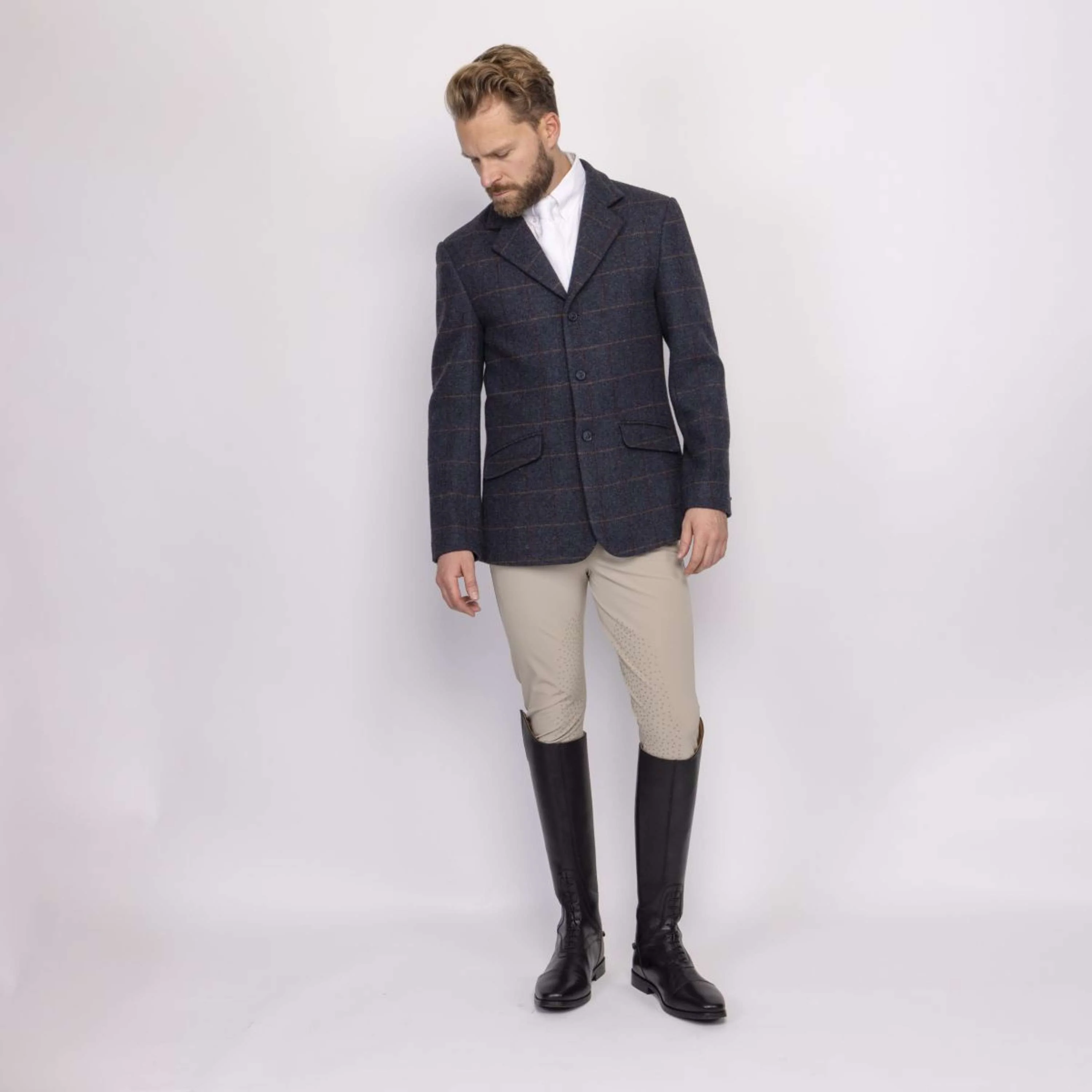 Aubrion by Shires Veste de Concours Saratoga Hommes Juniper Navy Check - Image 6