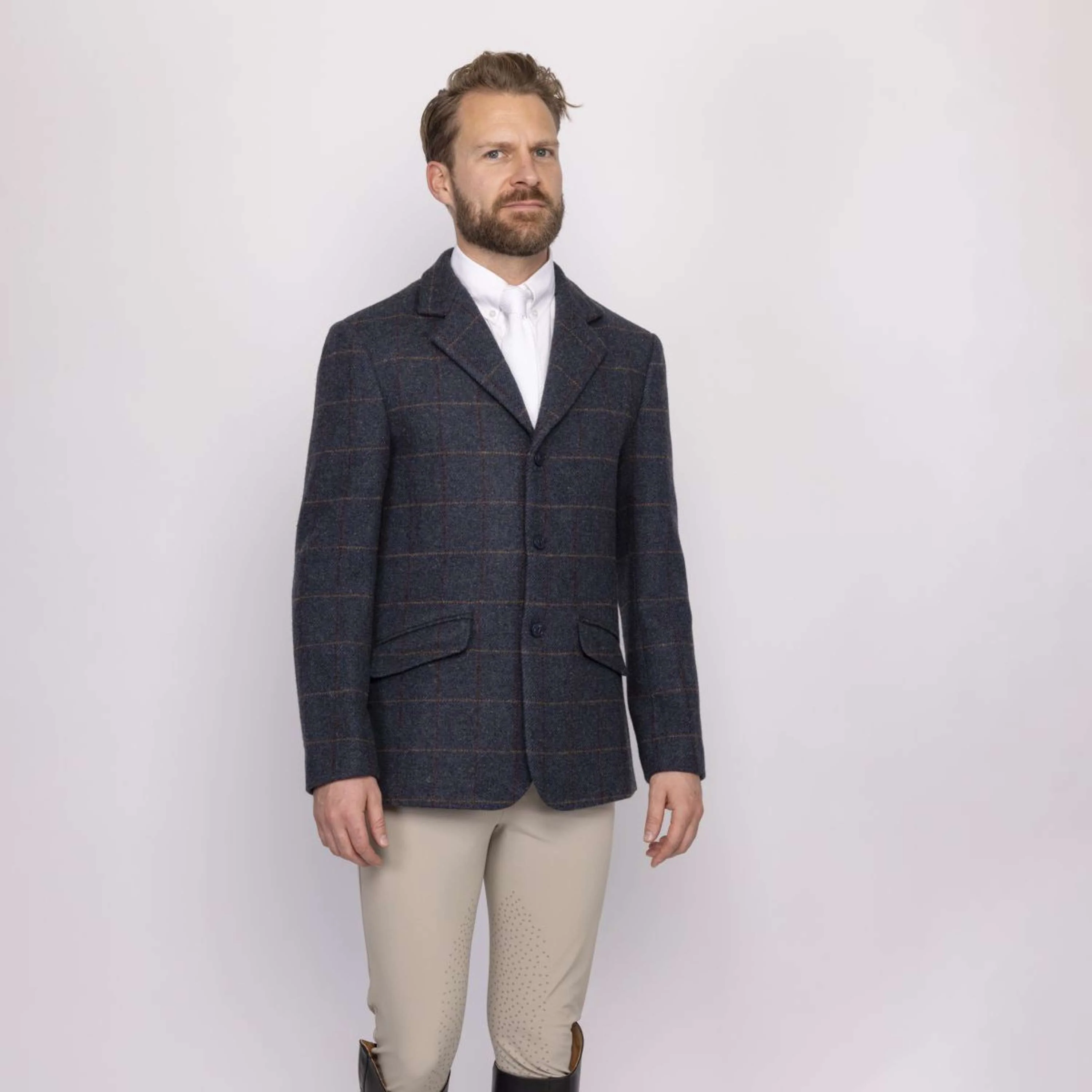 Aubrion by Shires Veste de Concours Saratoga Hommes Juniper Navy Check - Image 8