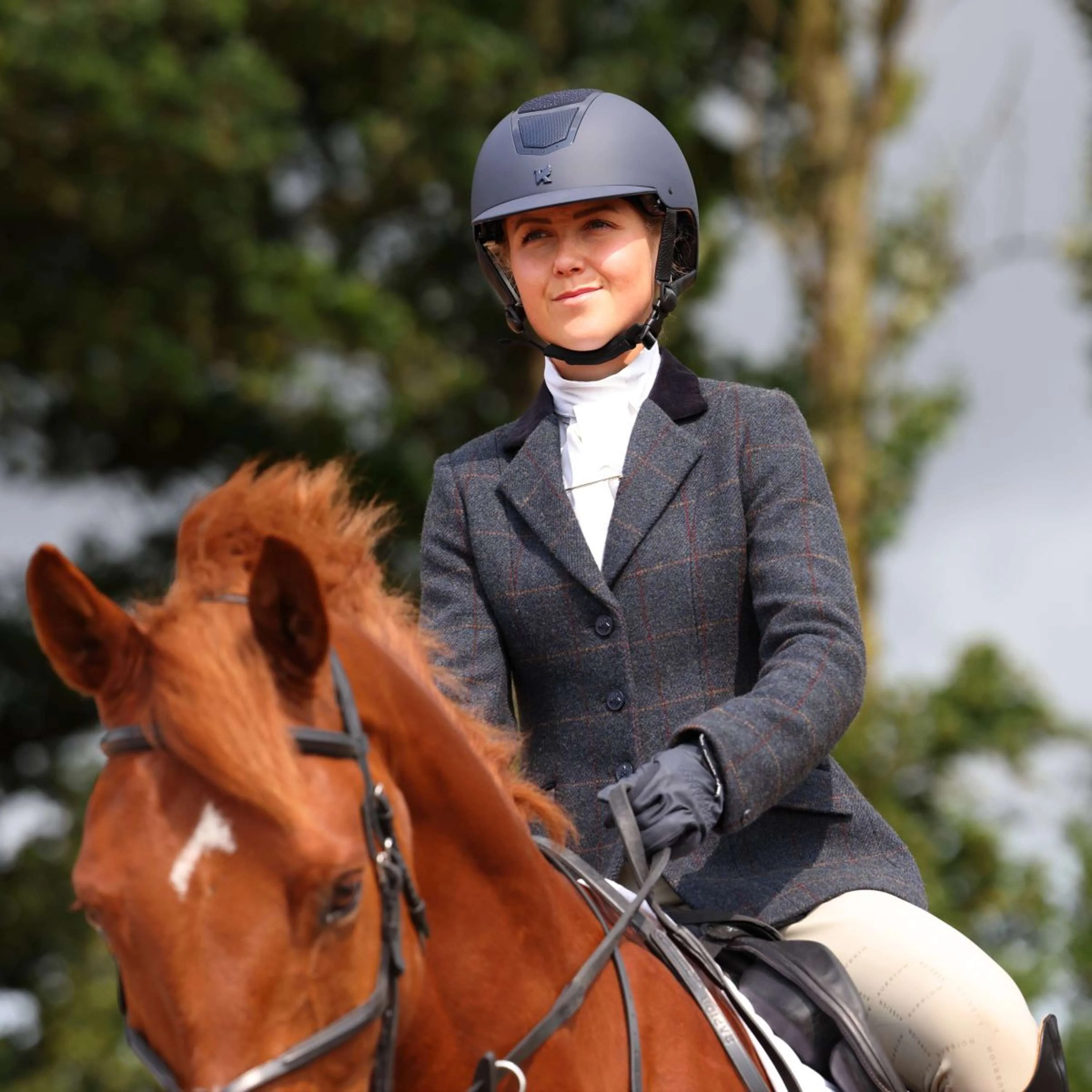 Aubrion by Shires Veste de Concours Saratoga Juniper Navy Check - Image 15