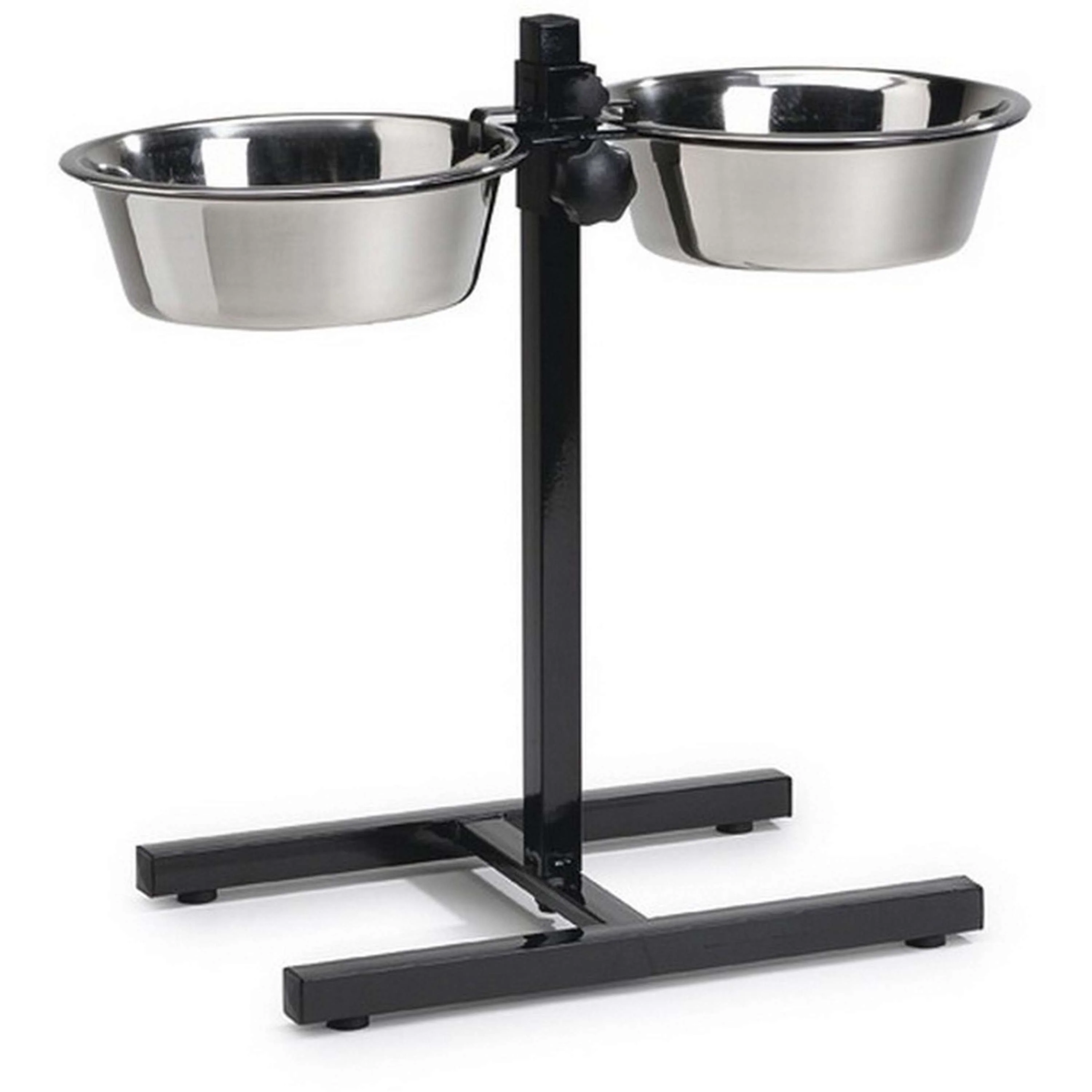 Beeztees Porte-Écuelle pour 2 Gamelles en Acier Inoxydable Noir