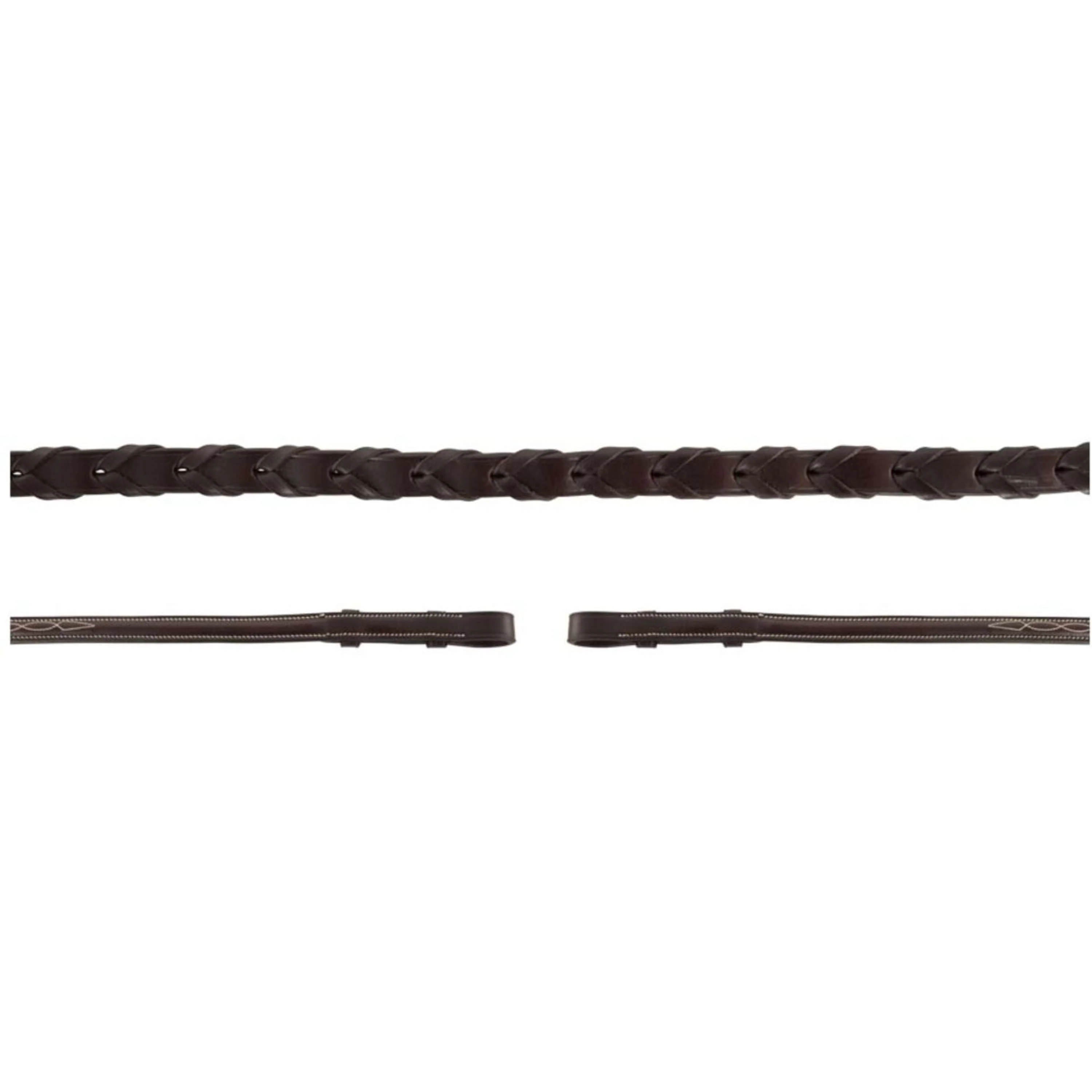 BR Rênes Hunter Tressé Fancy Marron/Argent