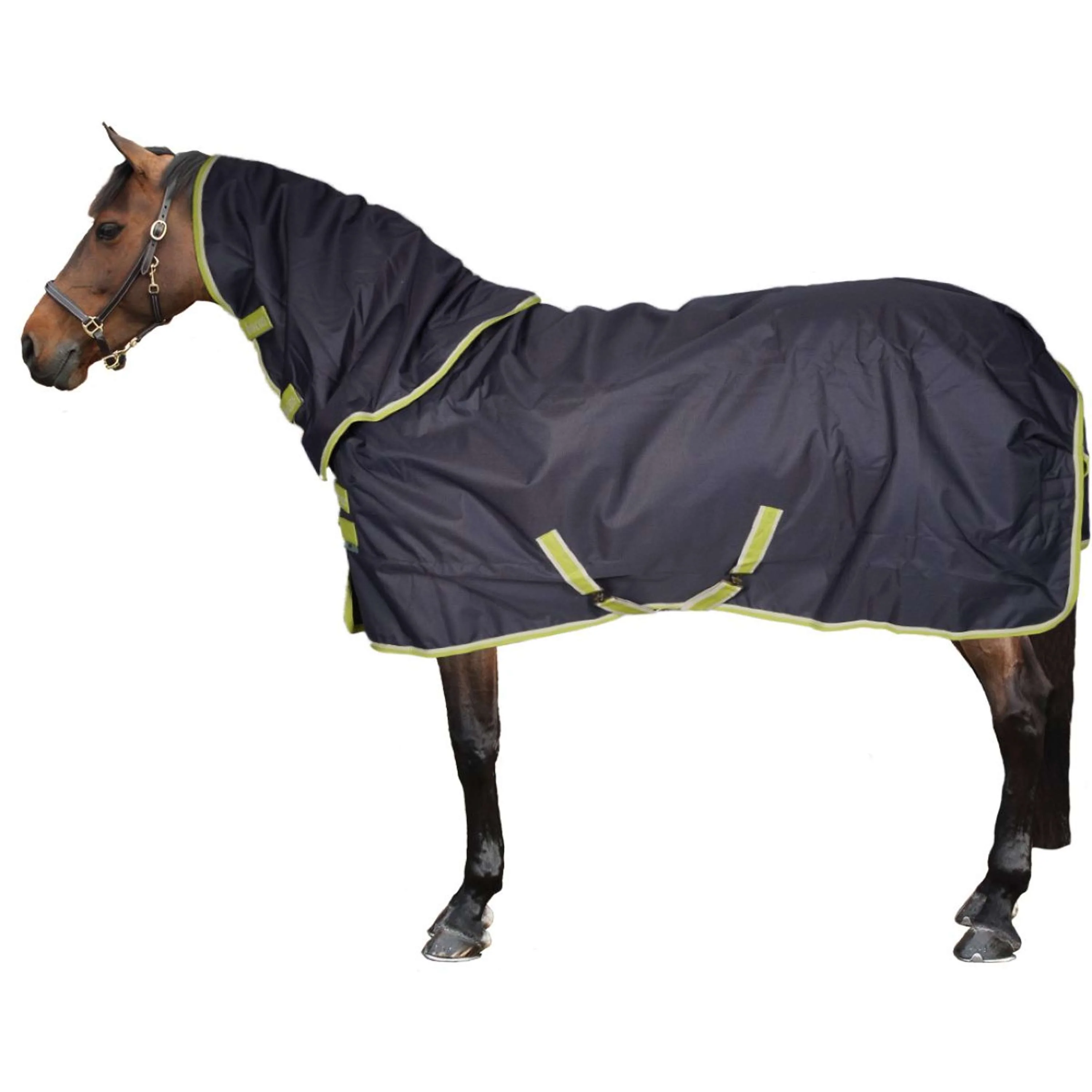 Bucas Oasis Turnout Neck 100g Dark Grey/Lime - Image 3