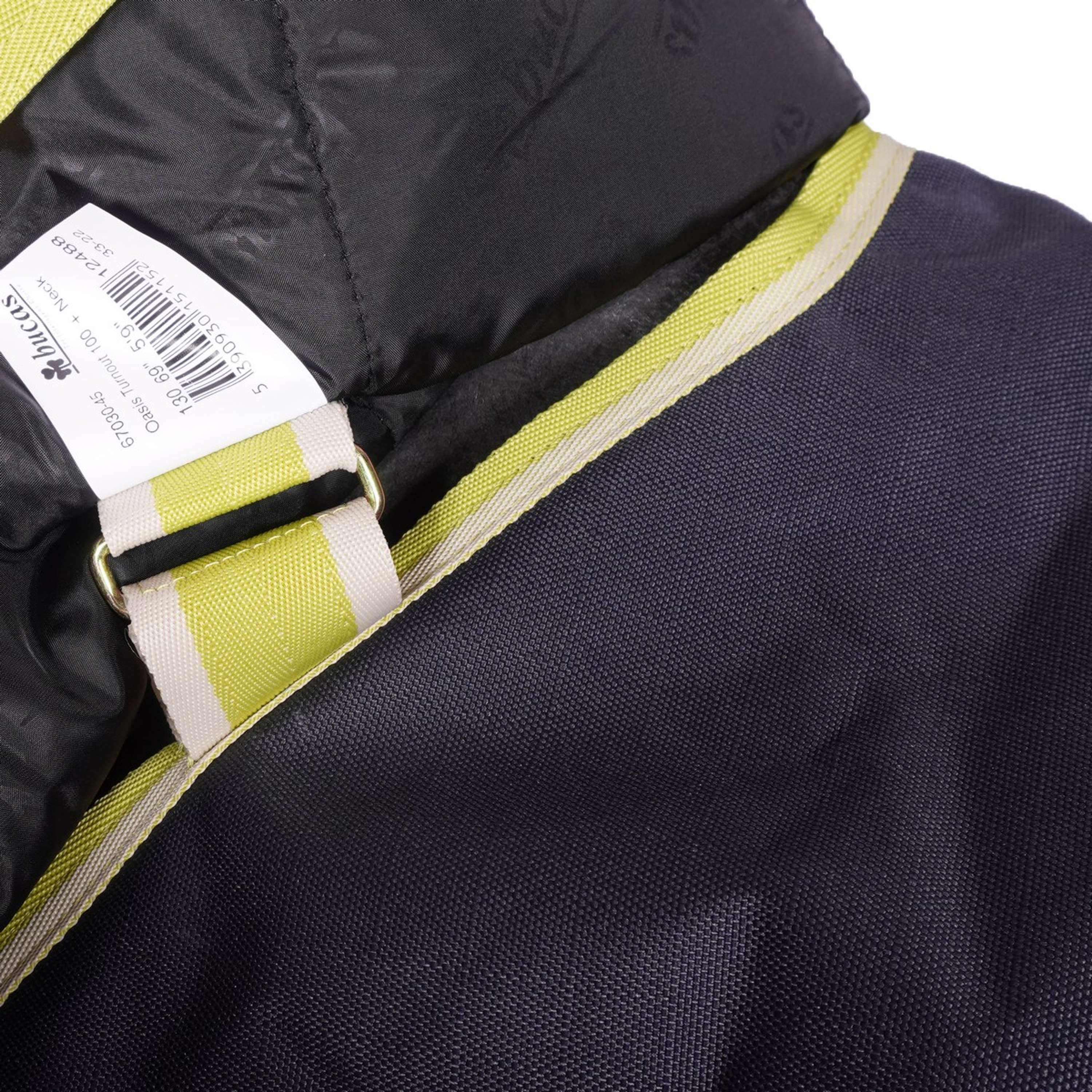 Bucas Oasis Turnout Neck 100g Dark Grey/Lime - Image 7