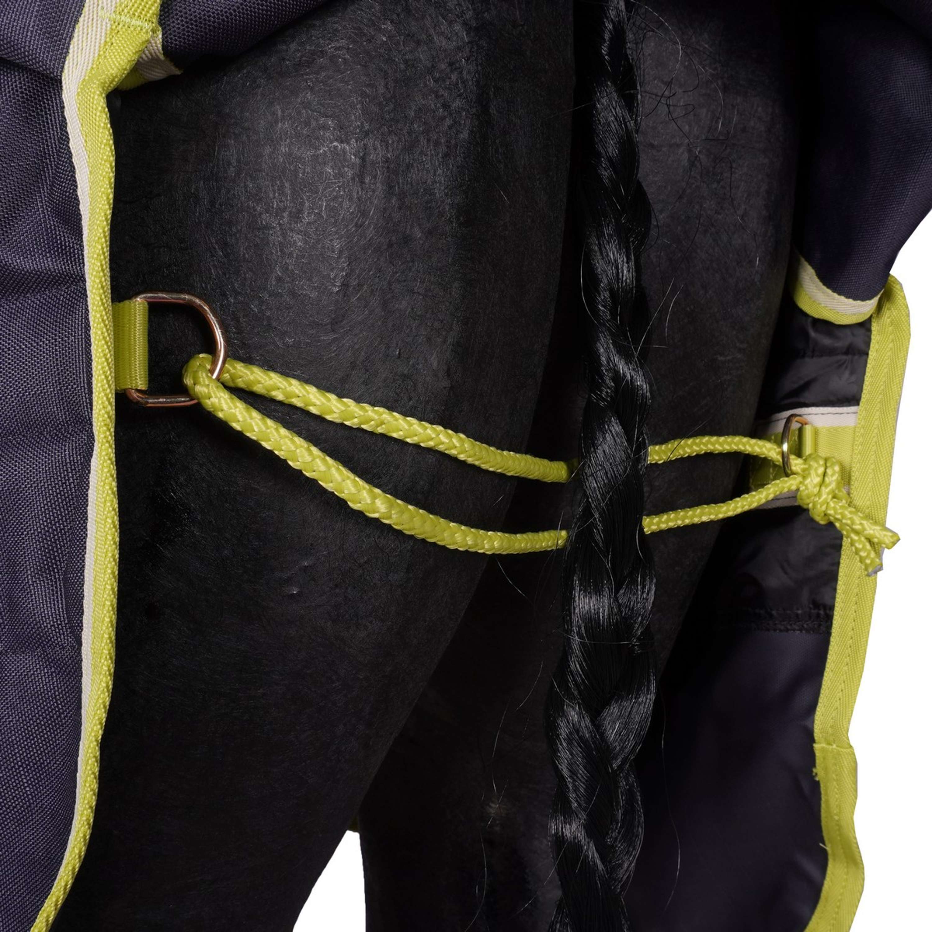 Bucas Oasis Turnout Neck 200g Dark Grey/Lime - Image 9