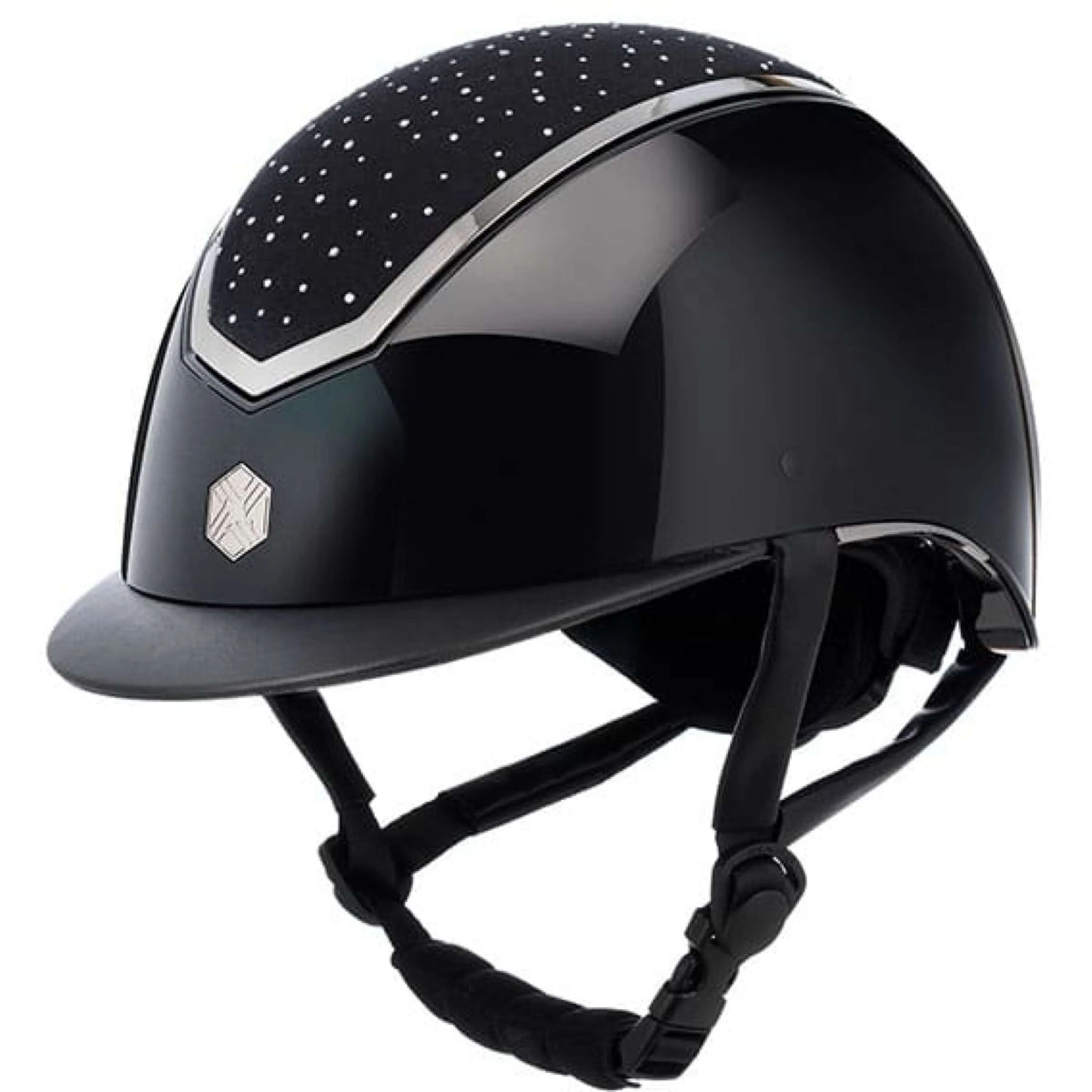 Charles Owen Bombe Kylo Crystal Black Gloss/Chrome