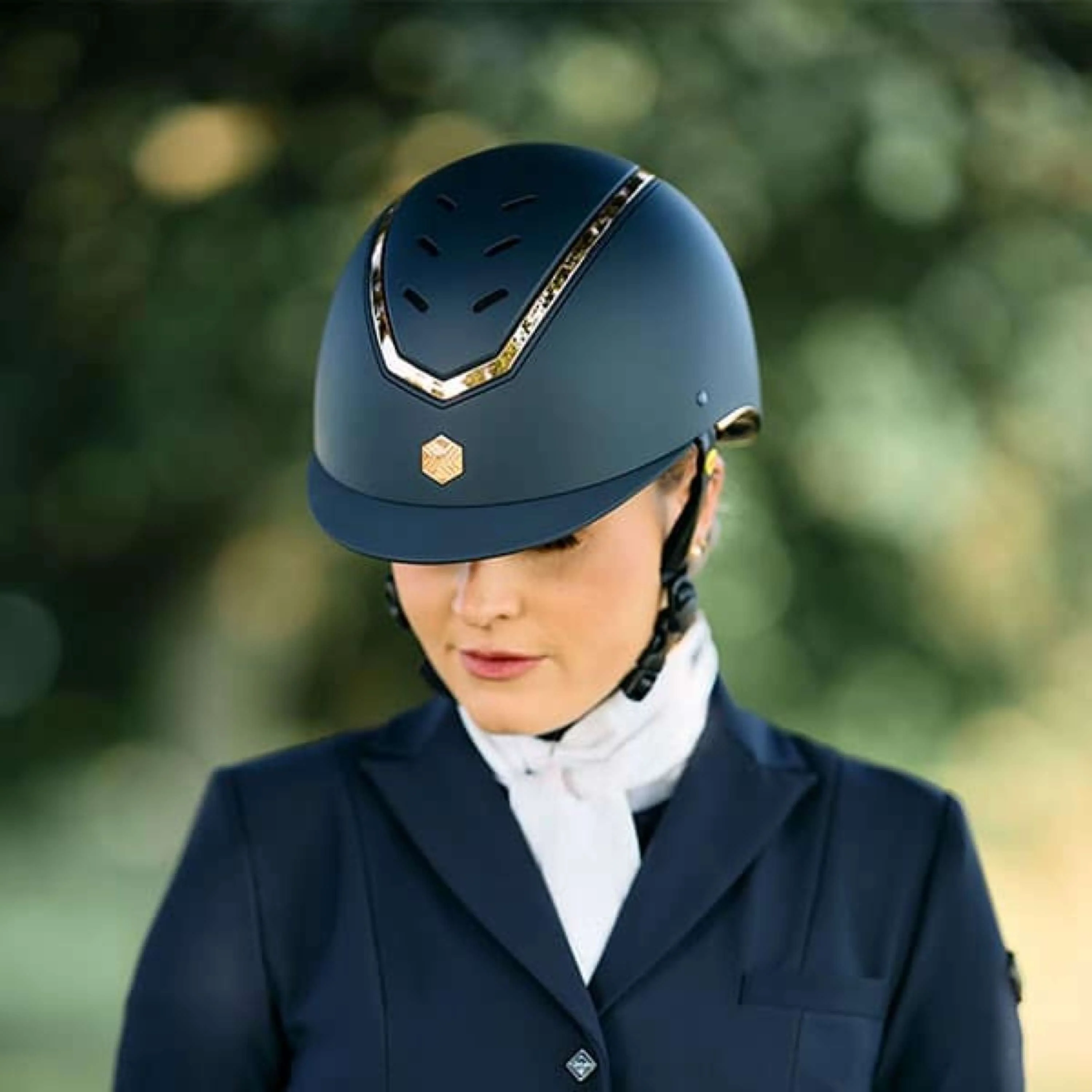 Charles Owen Bombe Kylo Navy Matte/Rose Gold - Image 4