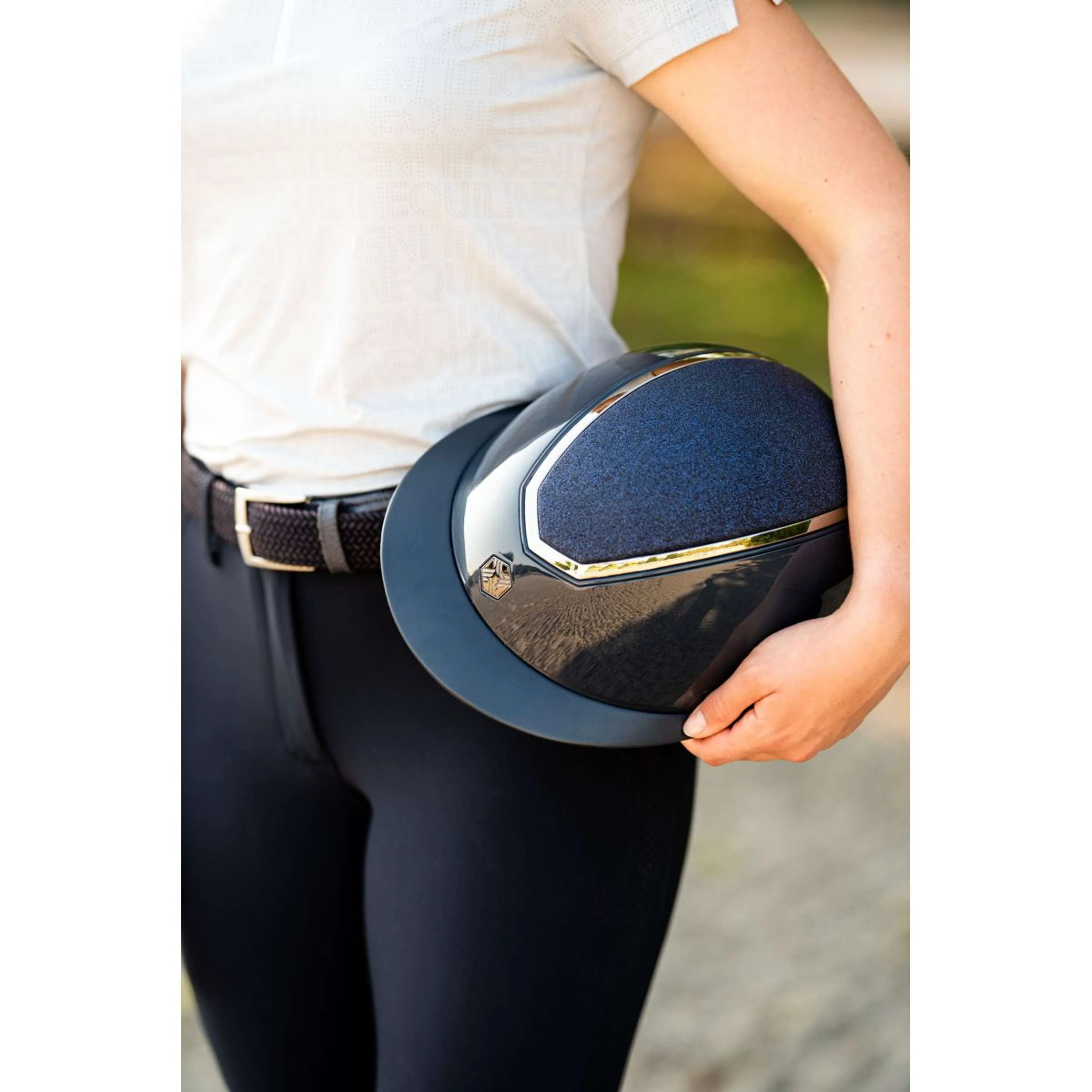 Charles Owen Bombe Kylo Sparkly Wide Peak Navy Gloss/Pewter - Image 4