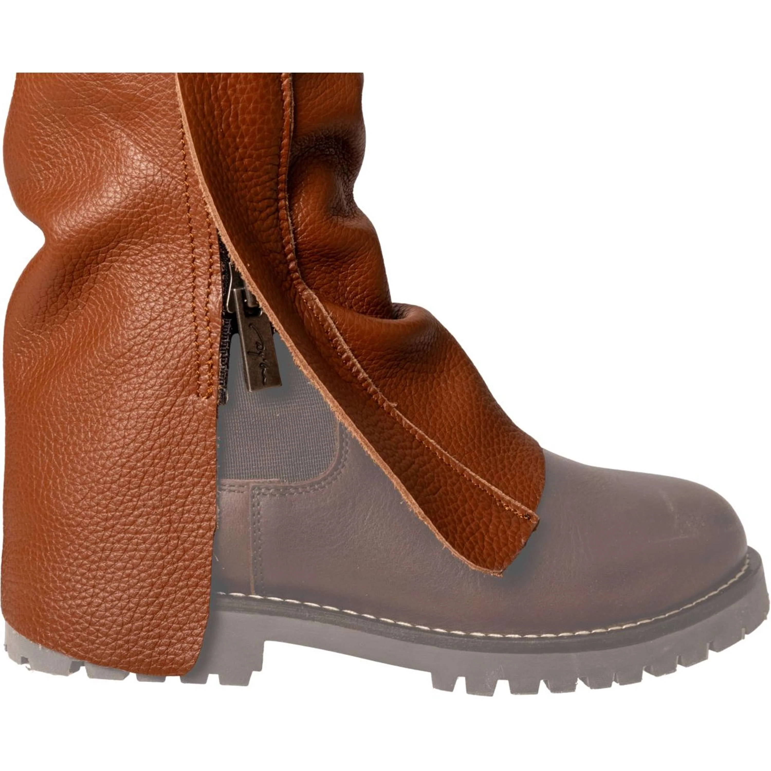 Dyon Longues Jambières en Cuir Standard Cognac - Image 5