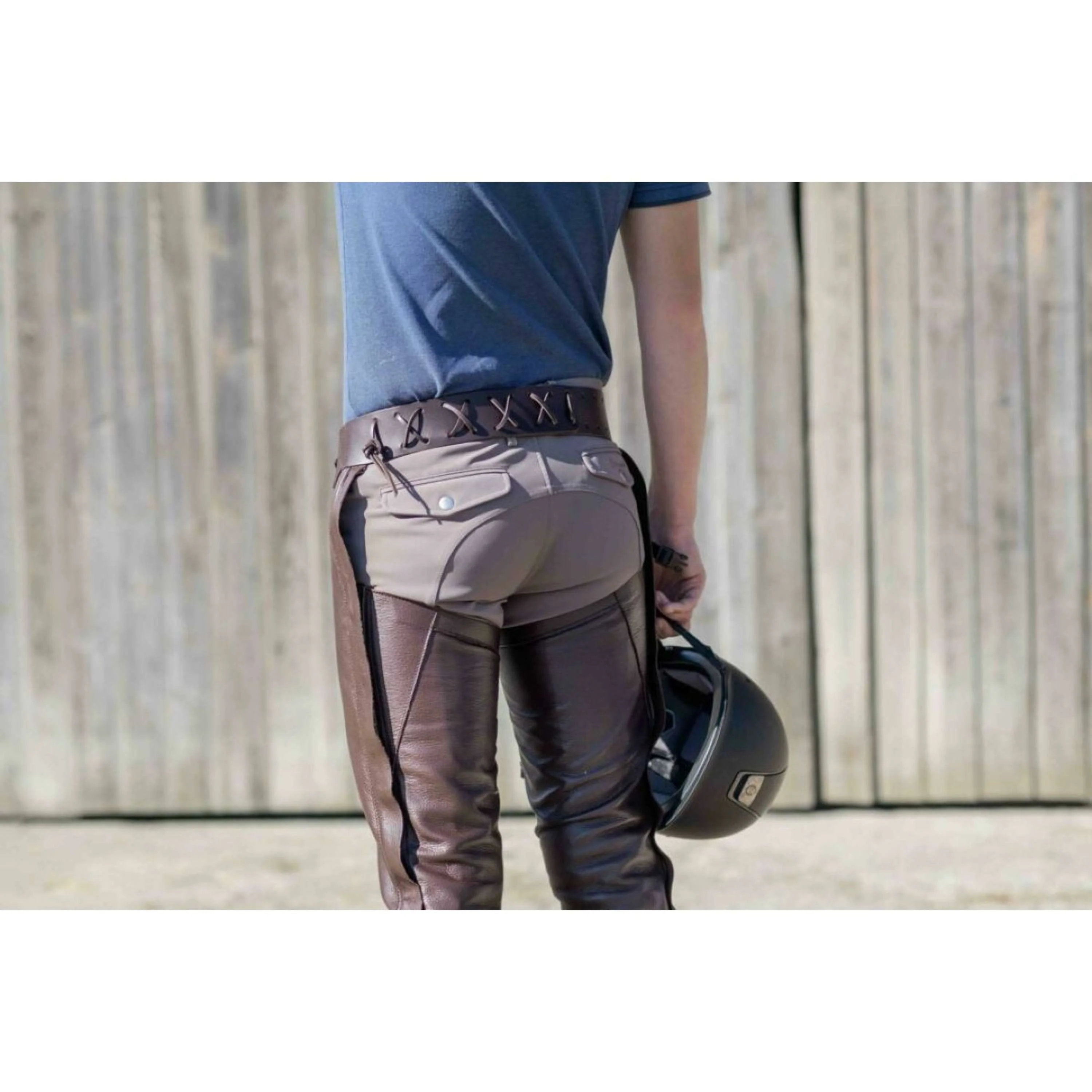 Dyon Longues Jambières en Cuir Standard Marron - Image 11