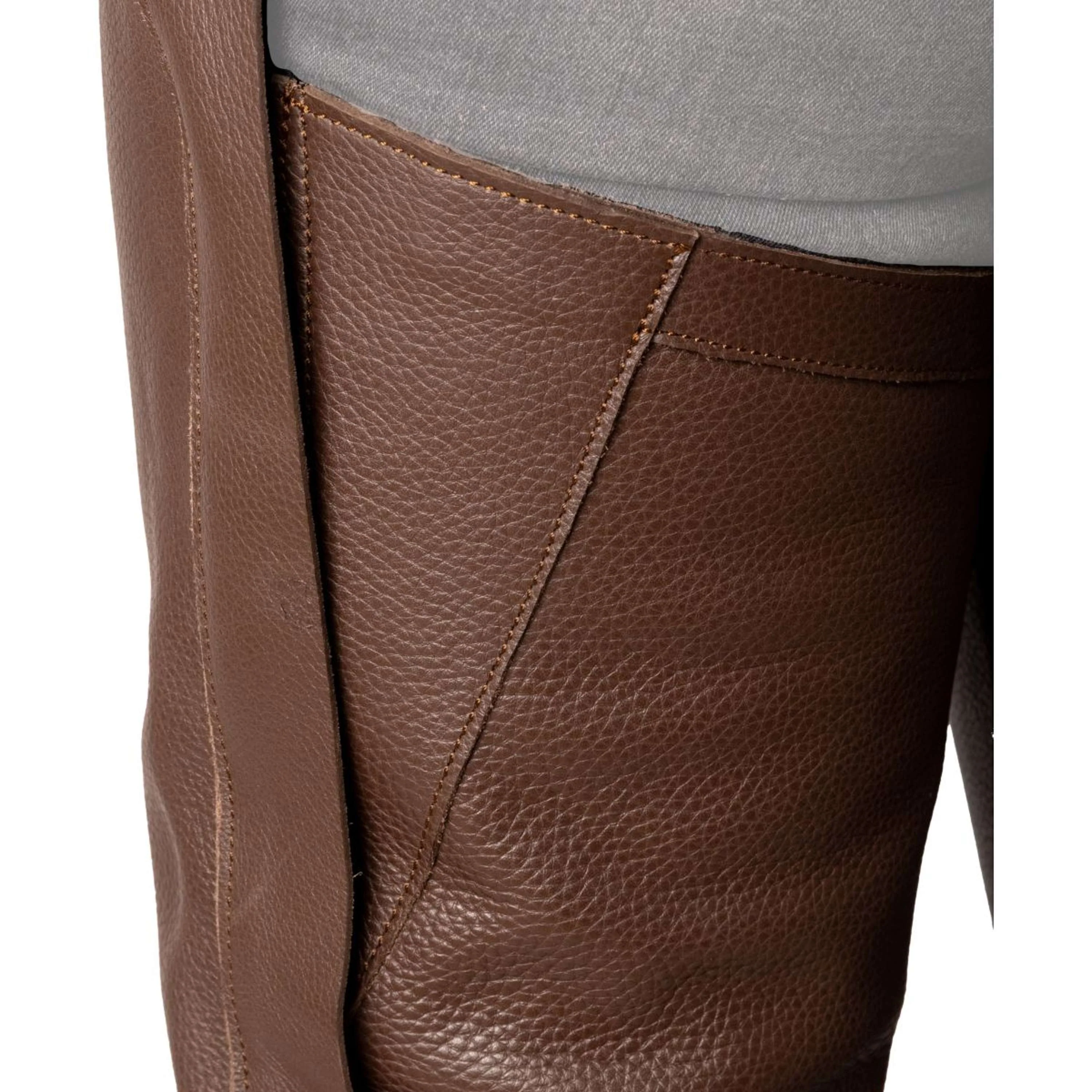 Dyon Longues Jambières en Cuir Standard Marron - Image 7