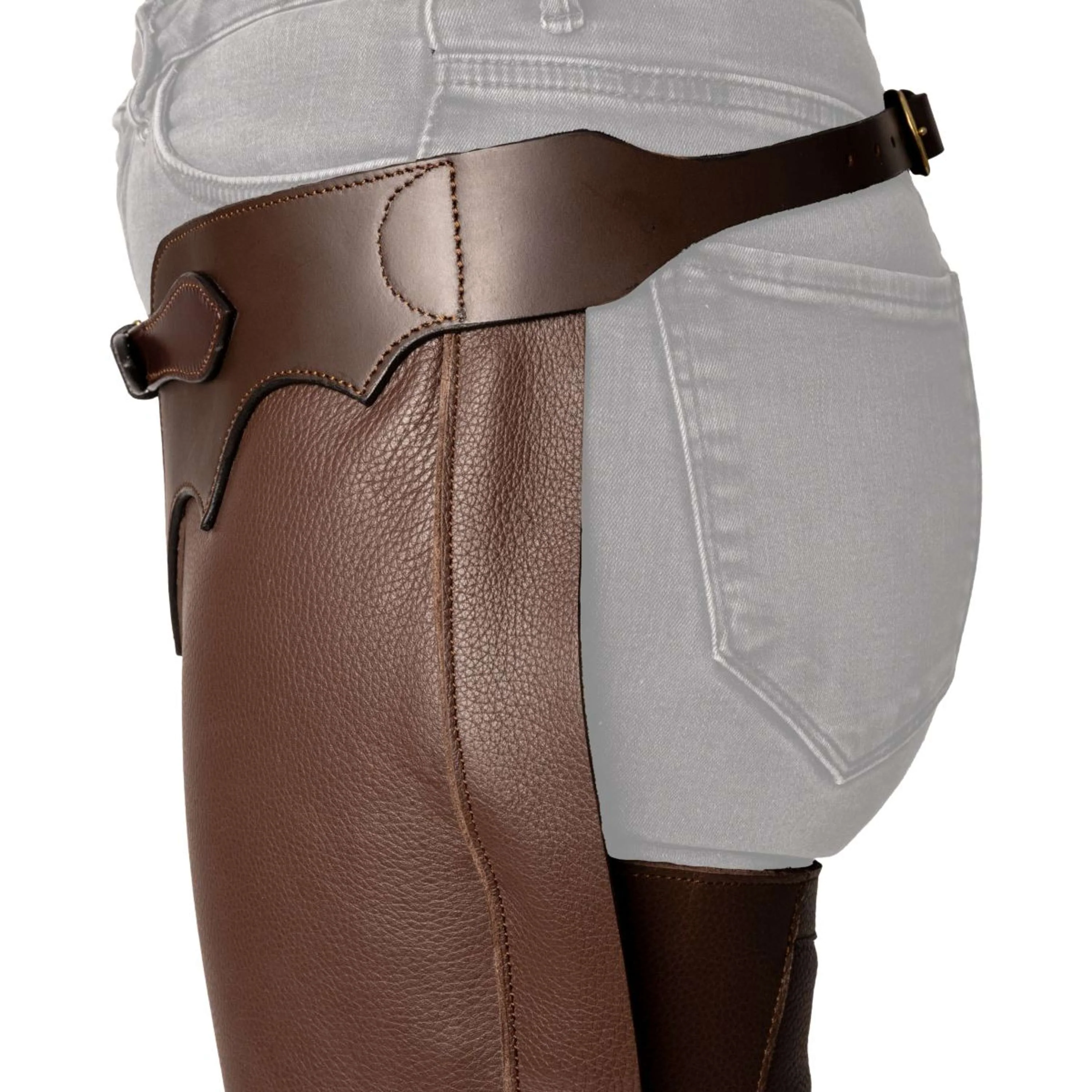 Dyon Longues Jambières en Cuir Standard Marron - Image 8