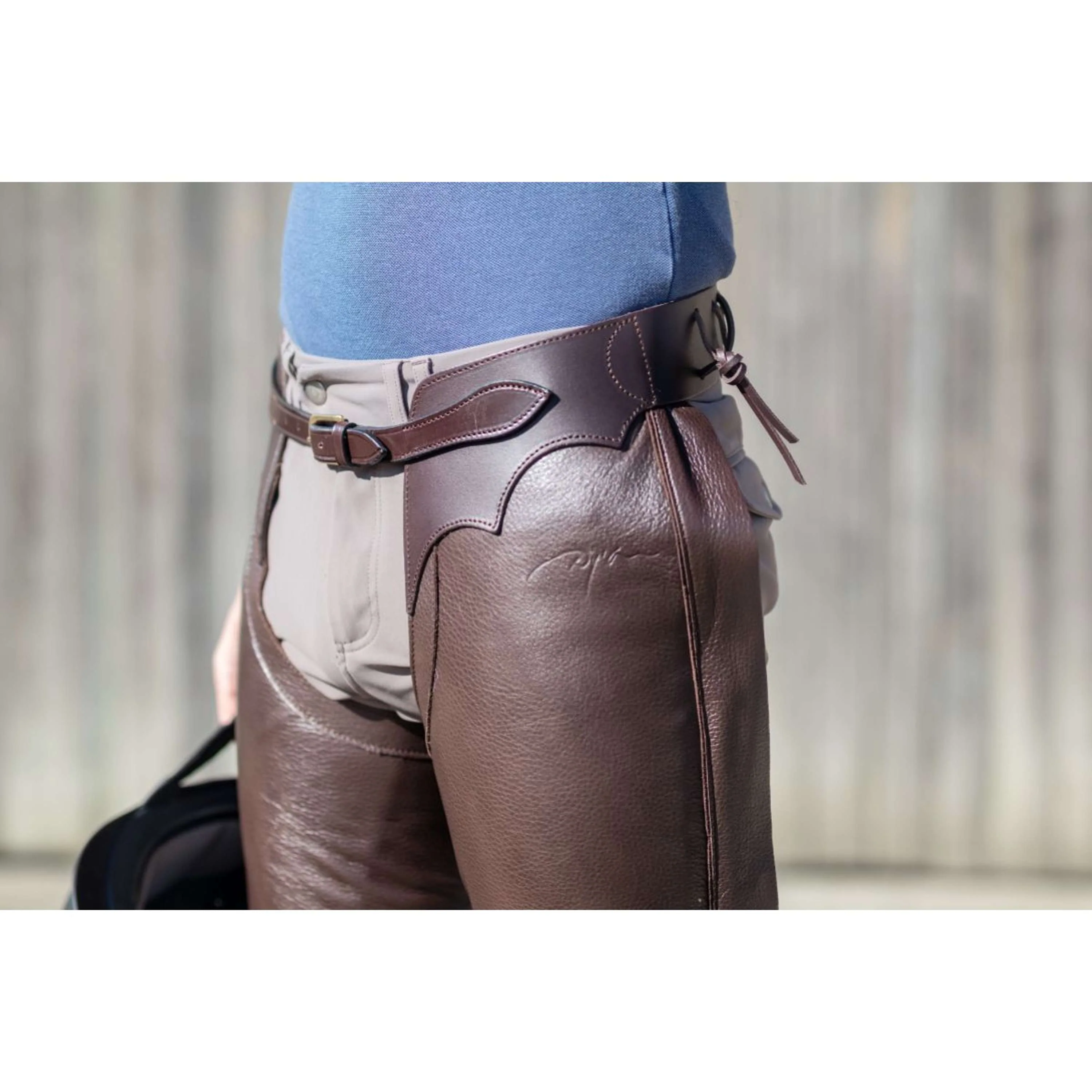 Dyon Longues Jambières en Cuir Standard Marron - Image 9