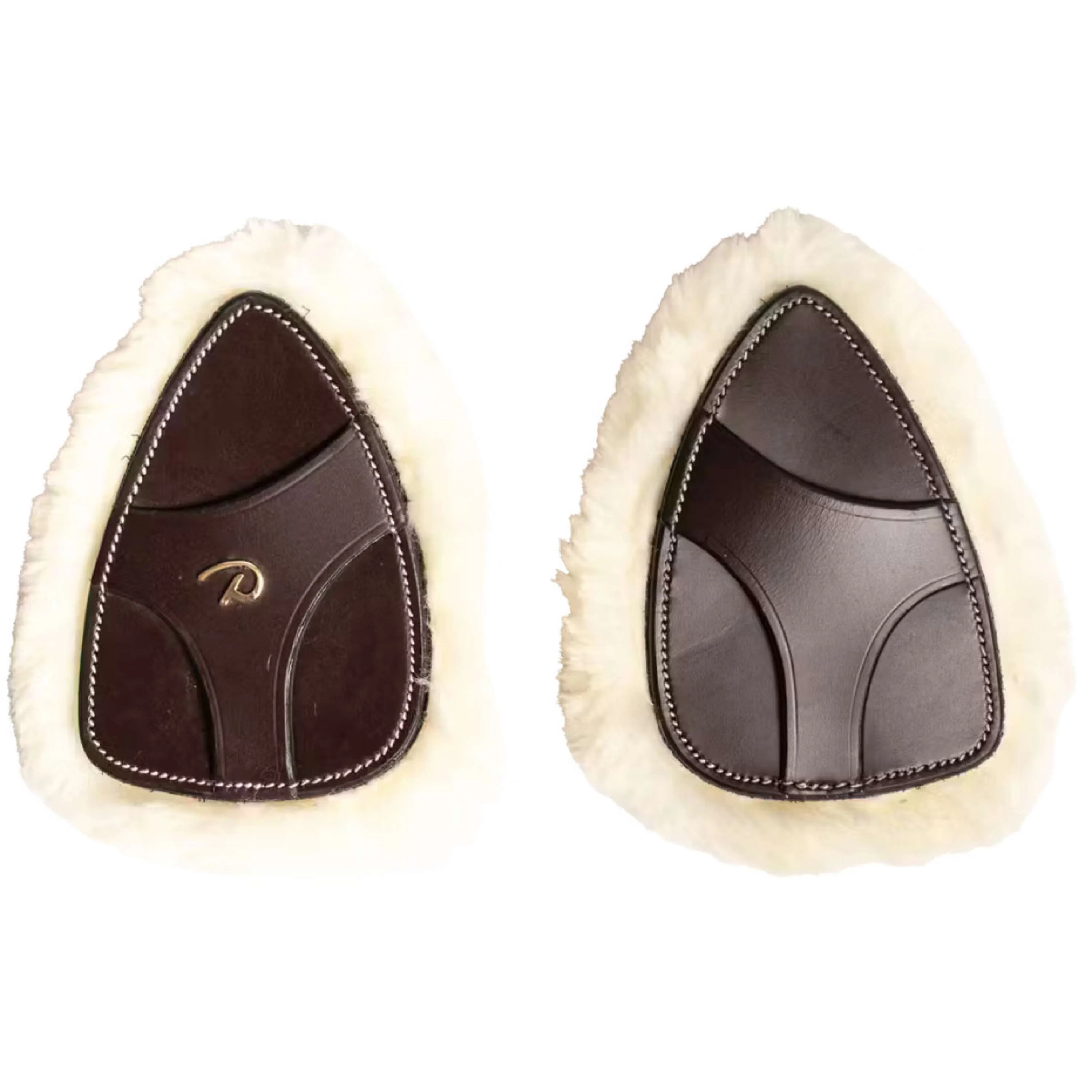 Dyon Protection de Poitrail 5 points Peau de Mouton Synthétique Marron