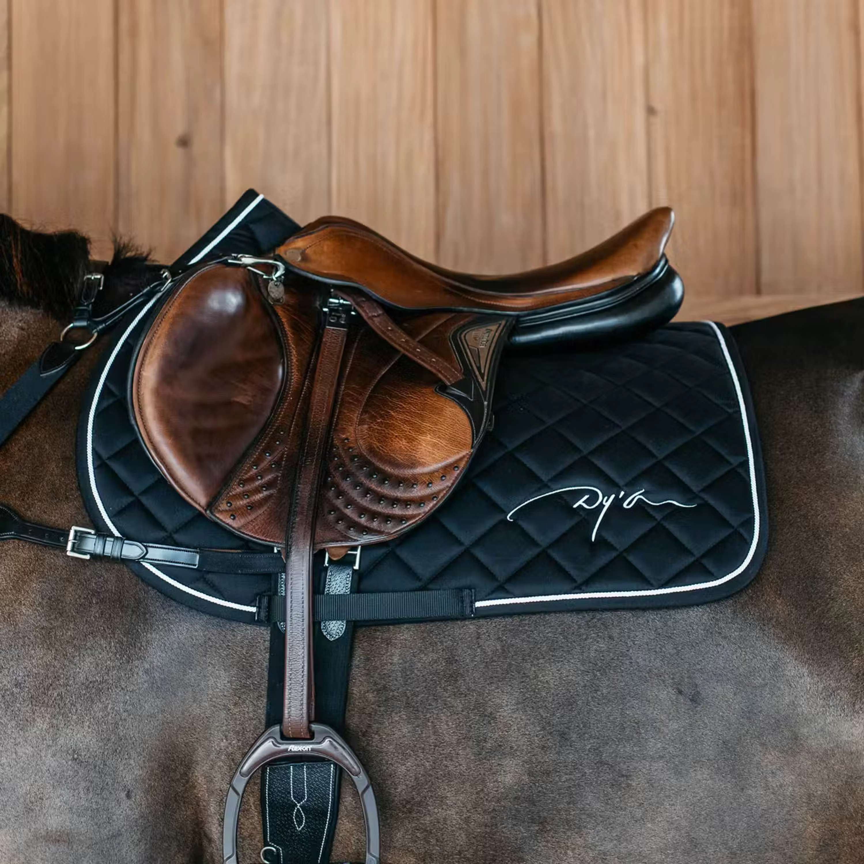 Dyon Tapis de Selle Diamond de Saut Noir - Image 2
