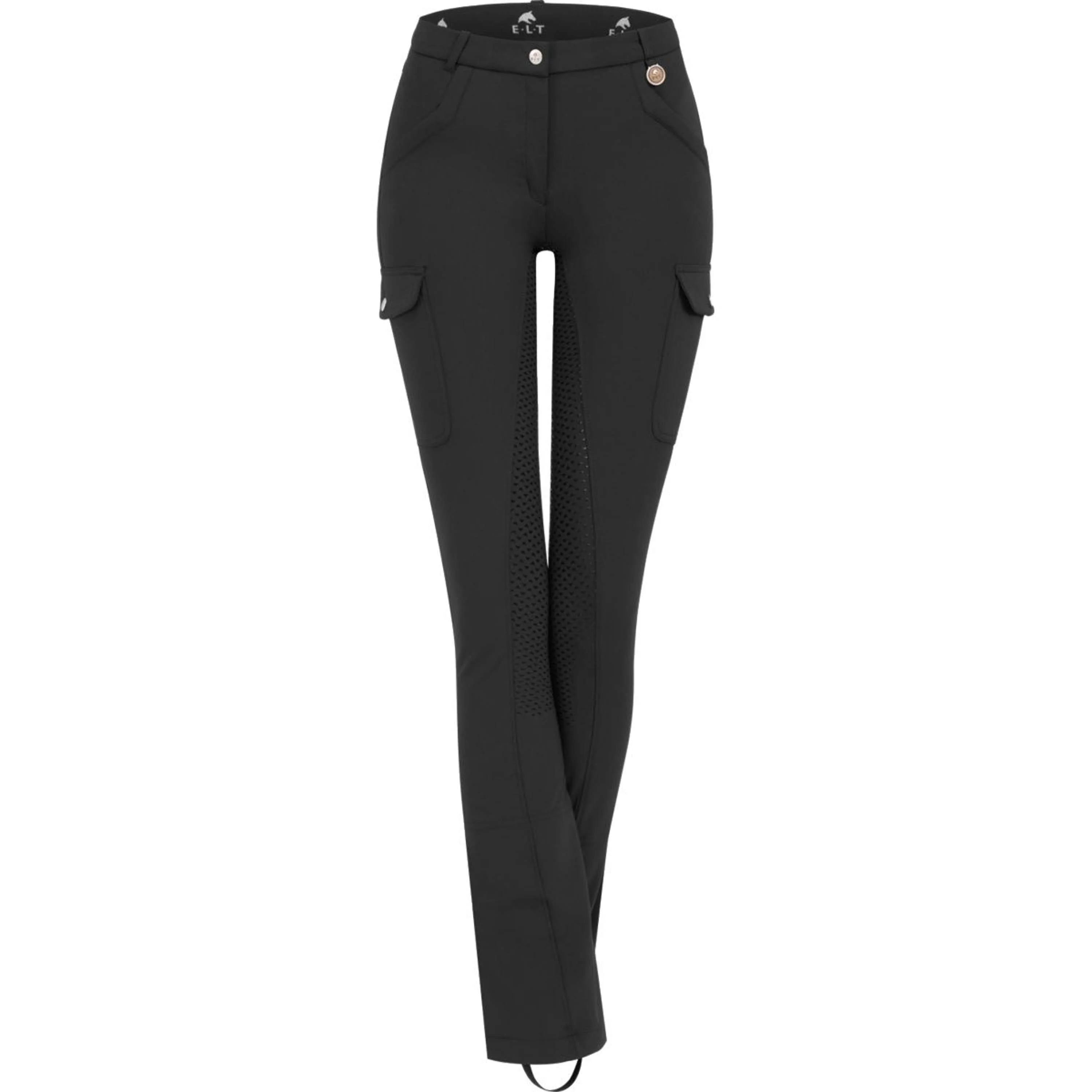 ELT Pantalon d'Équitation Jodhpur Micro Cargo Silicone Noir - Image 2