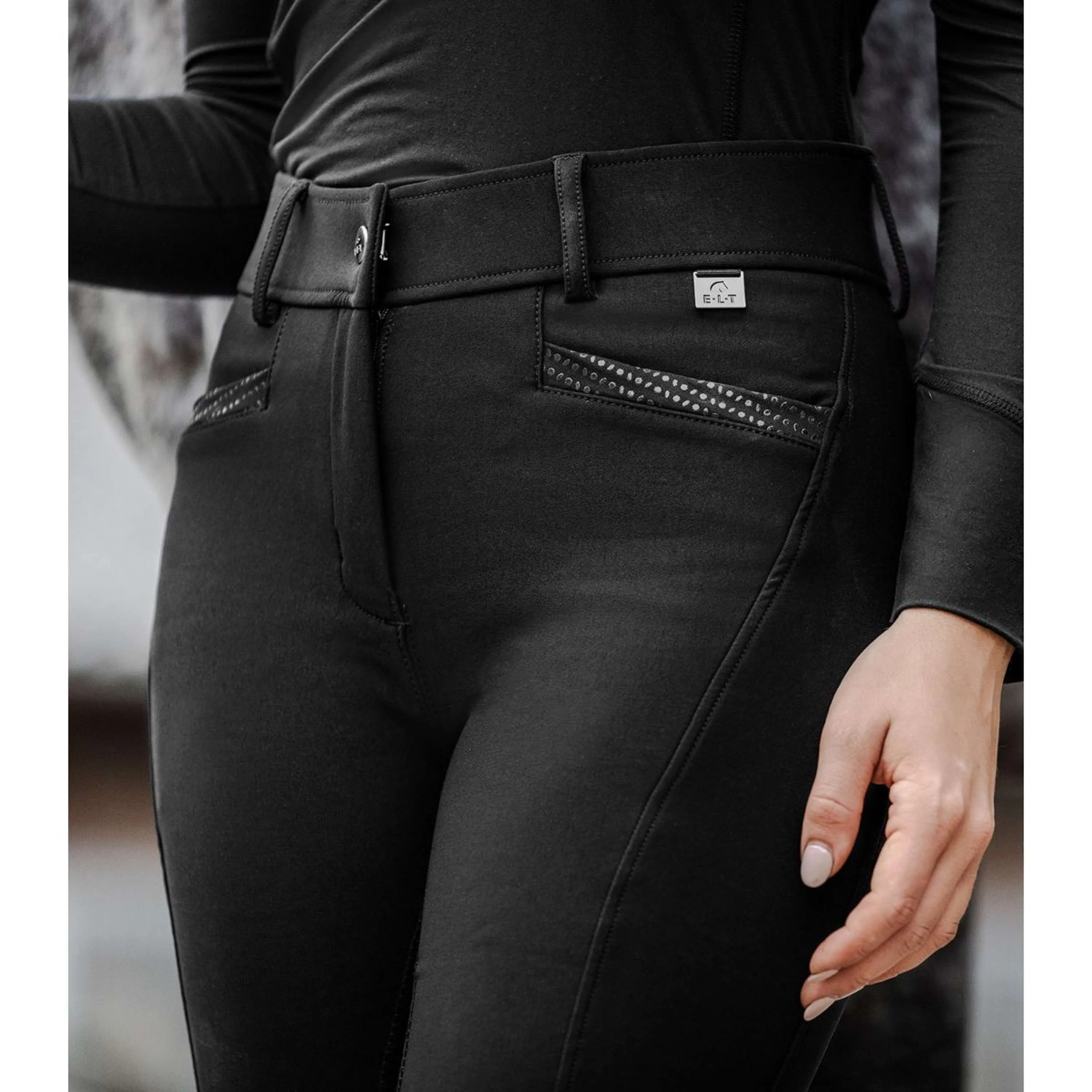 ELT Pantalon d'Équitation Oktavia Curved Taille Haute Noir - Image 5
