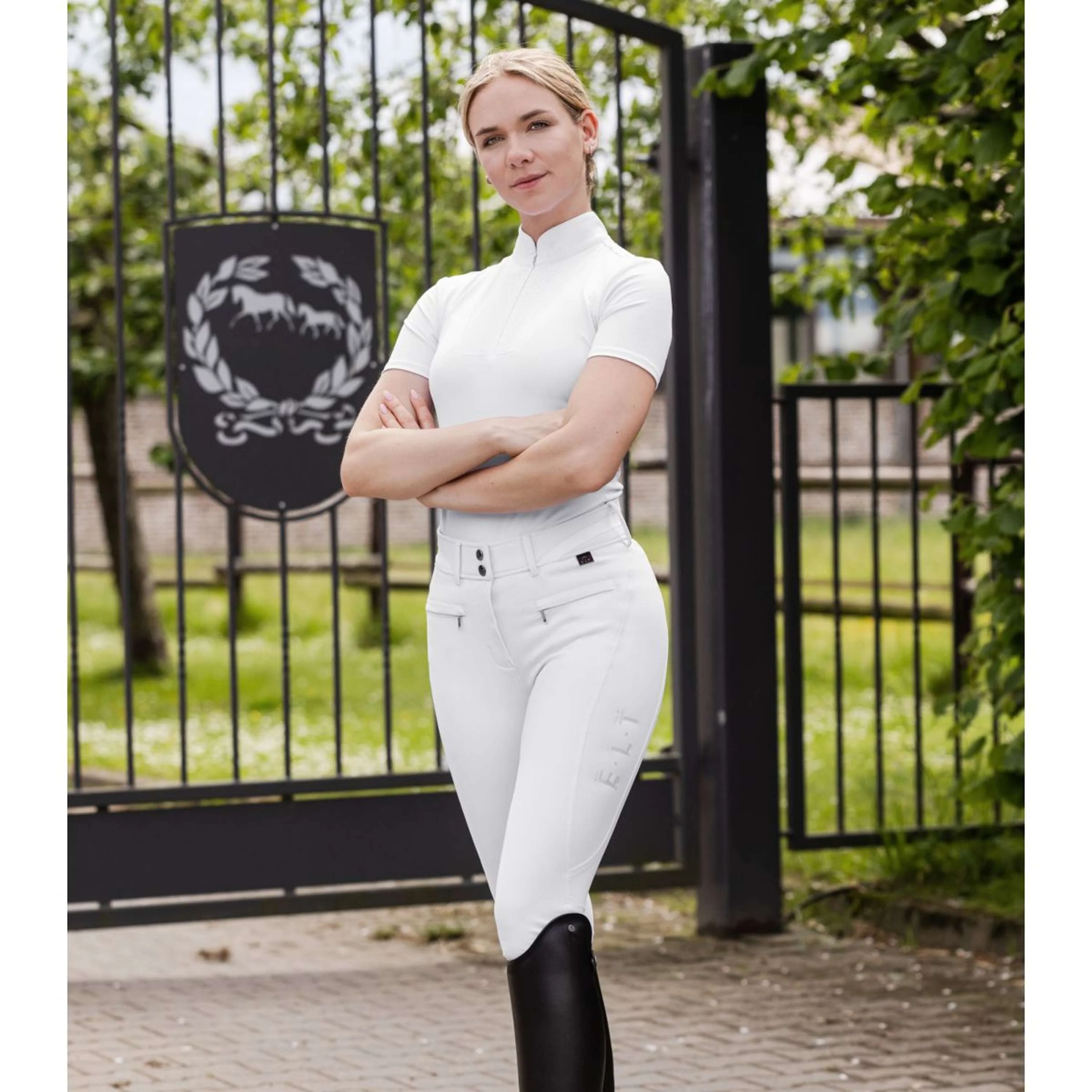 ELT Rijbroek Pantalon d'Équitation Maja Glam Curved High Waist Blanc - Image 3